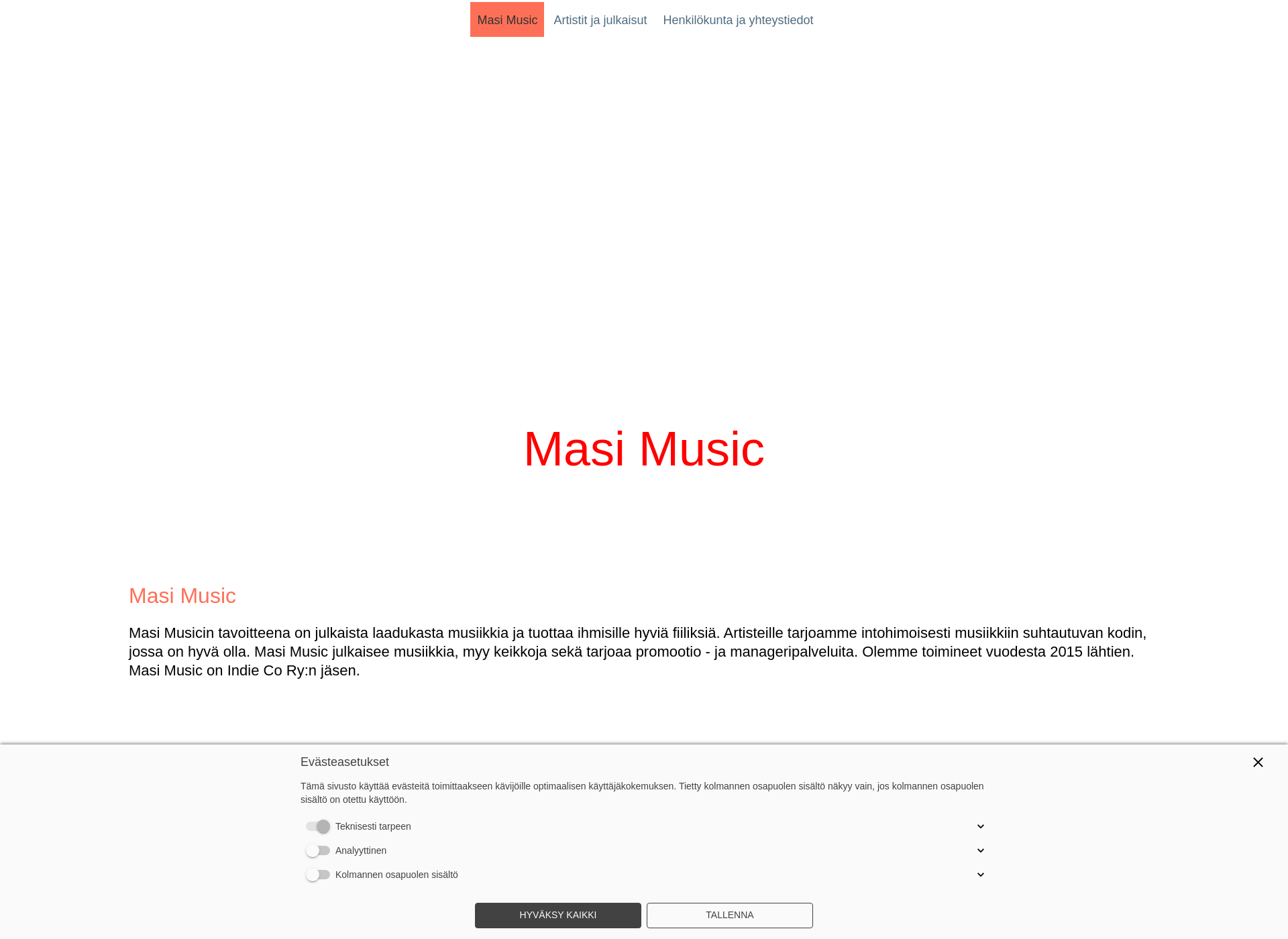 Screenshot for masimusic.fi