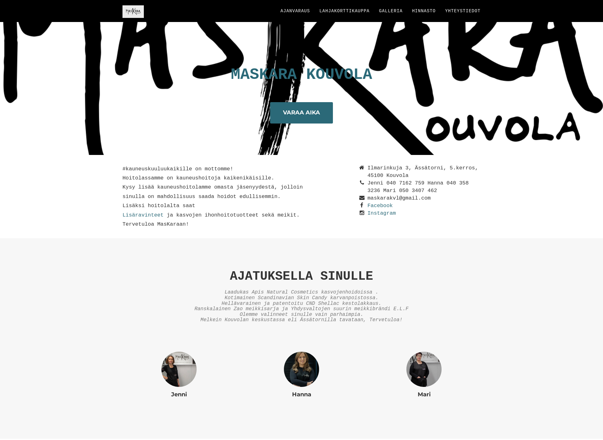Screenshot for maskarakvl.fi