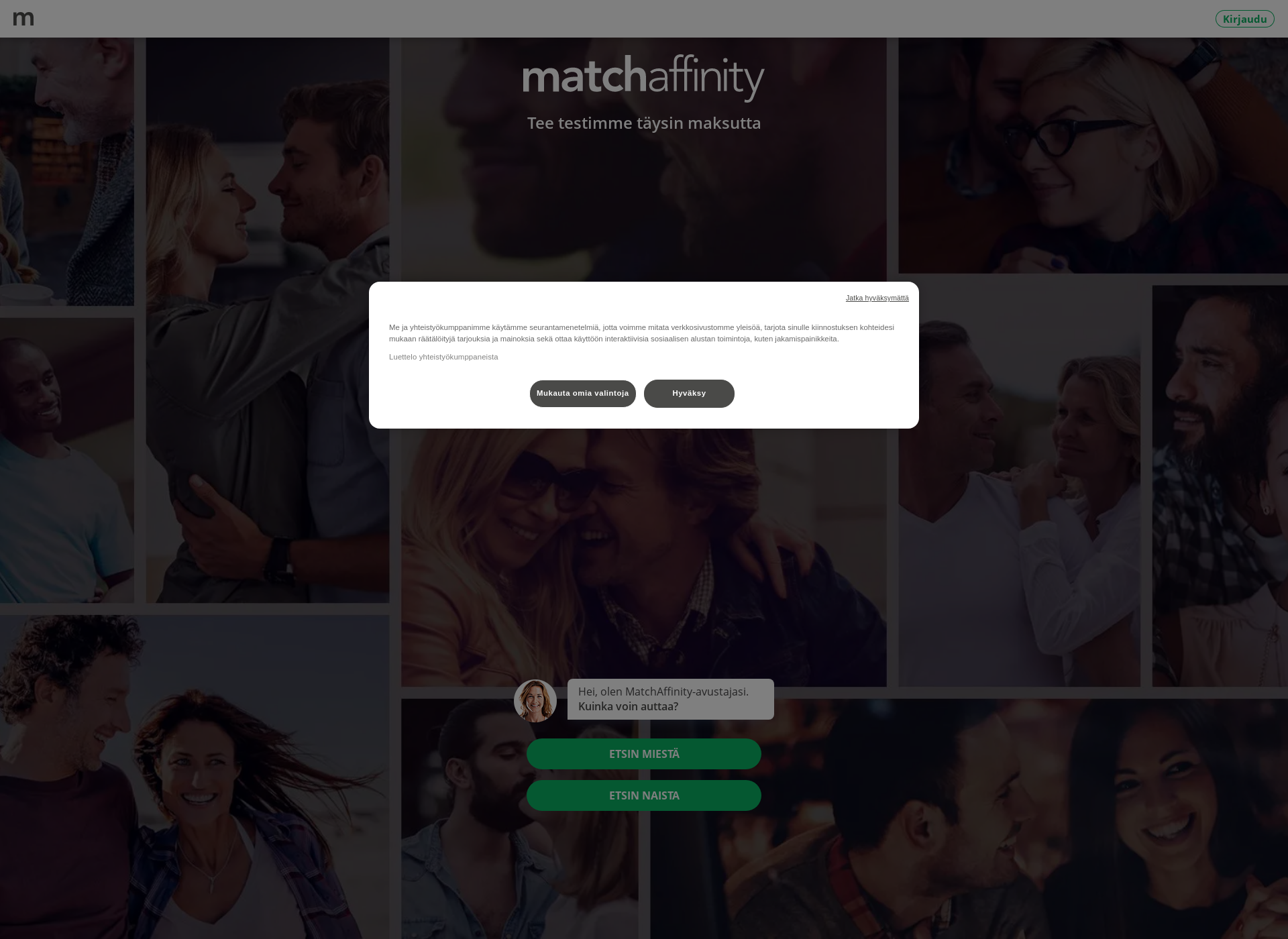 Skärmdump för match-affinity.fi