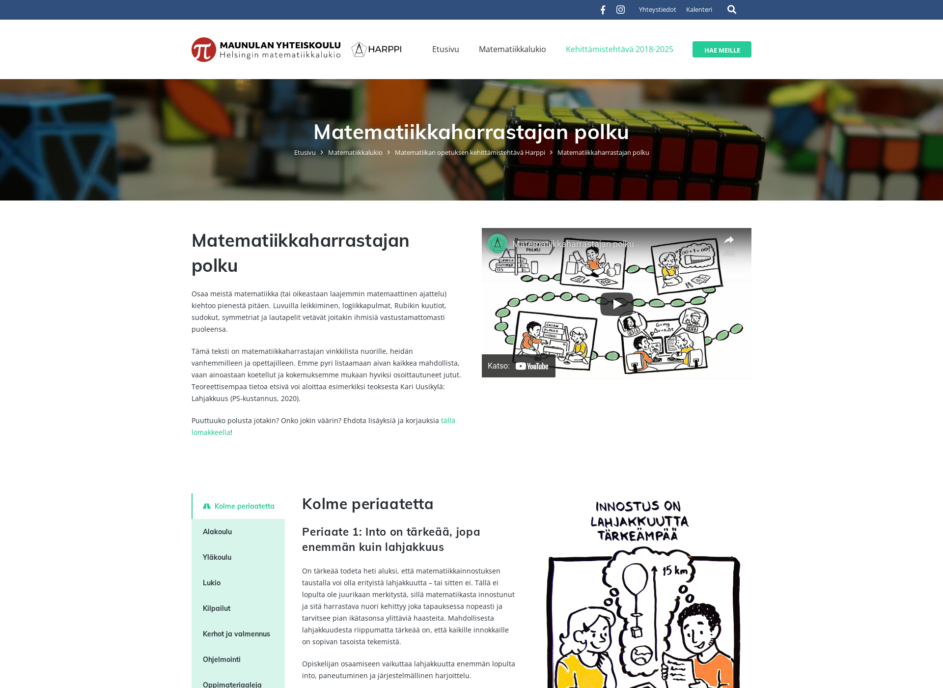 Screenshot for matematiikkapolku.fi