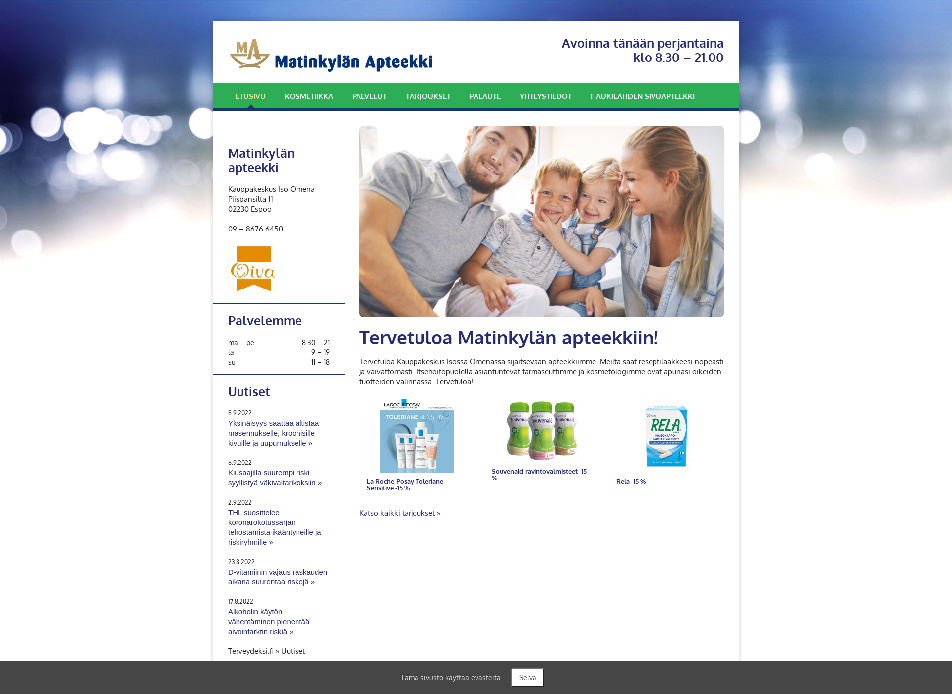Screenshot for matinkylanapteekki.fi