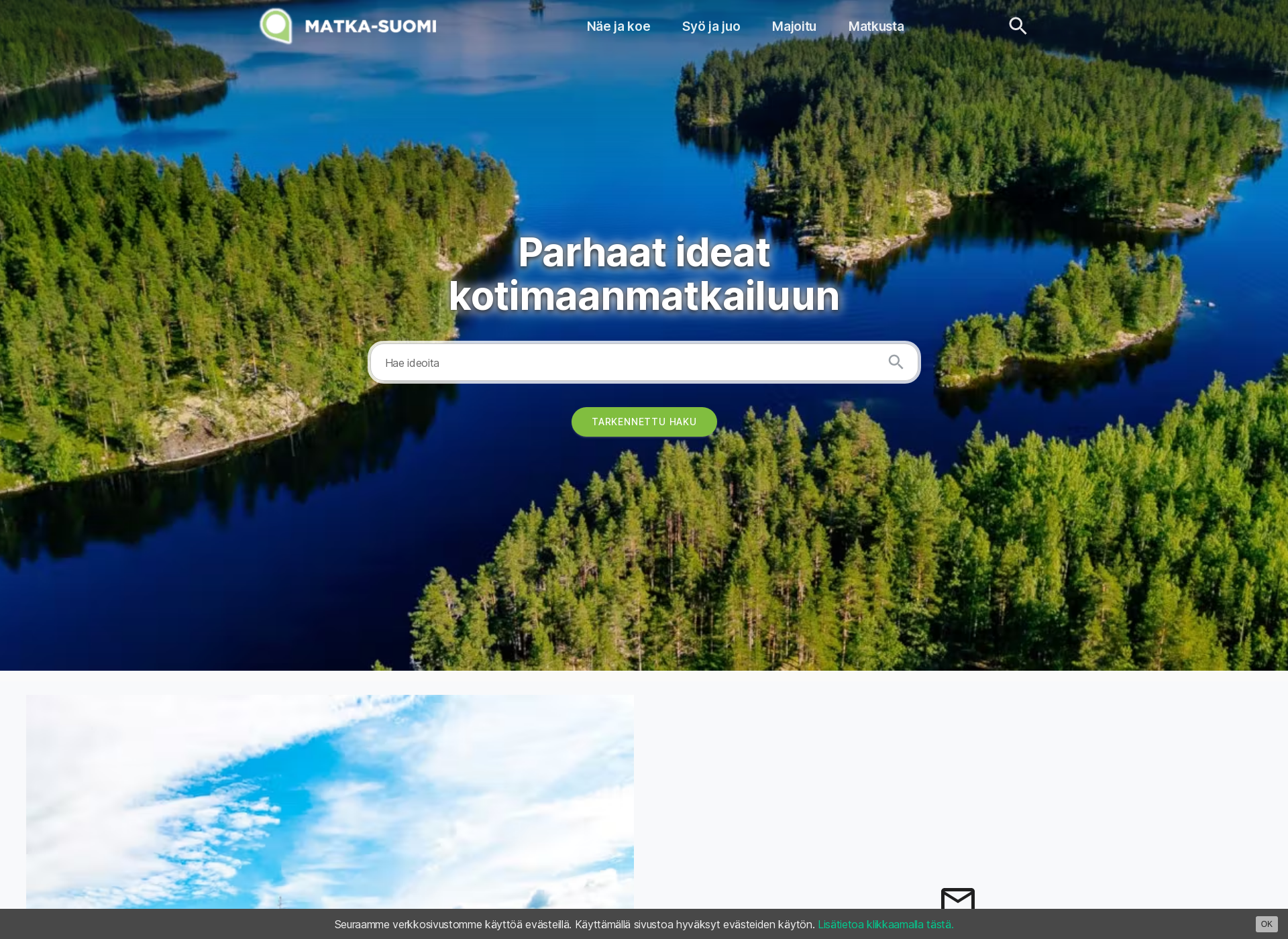 Skärmdump för matka-suomi.fi