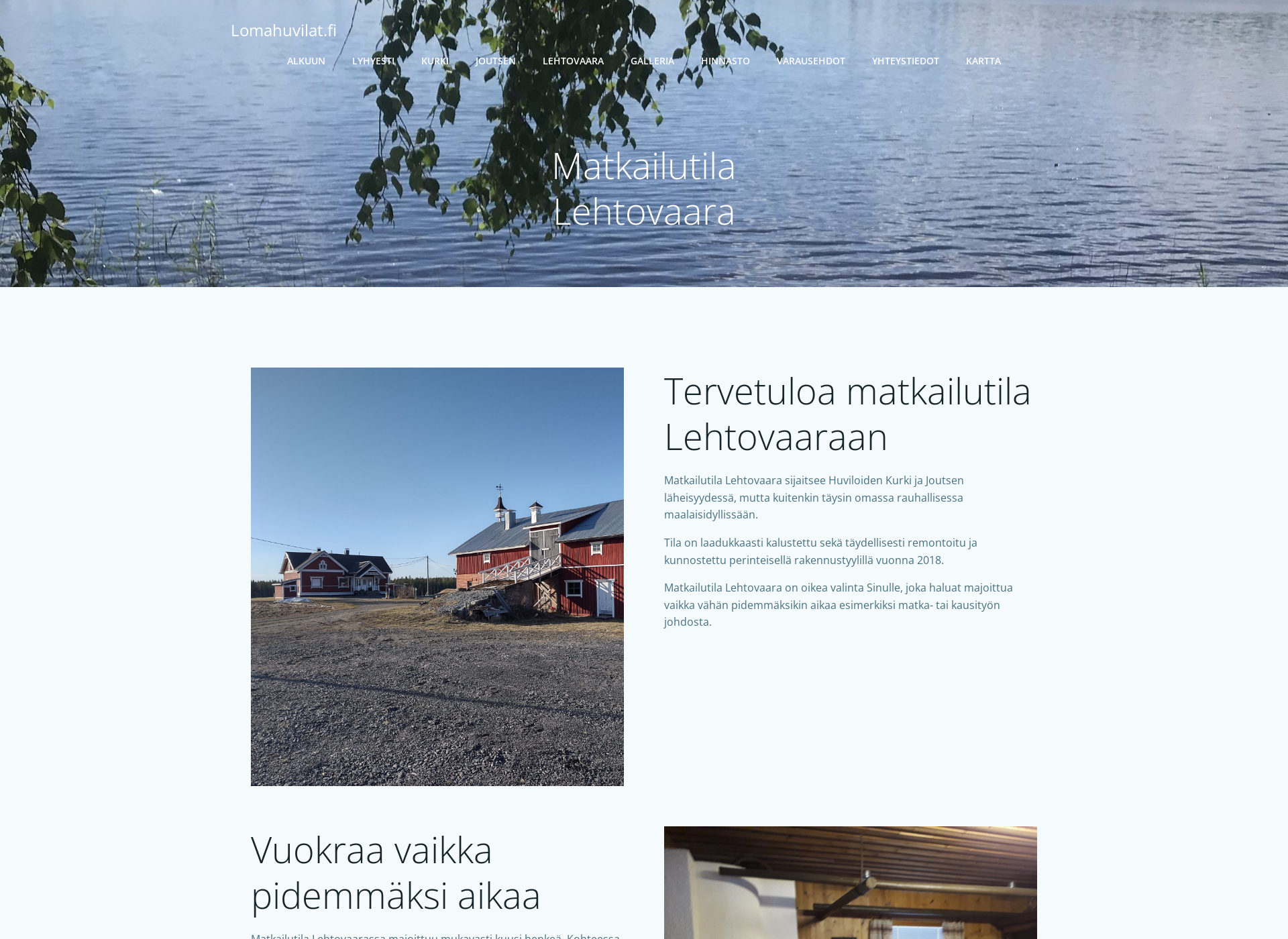 Screenshot for matkailutilalehtovaara.fi