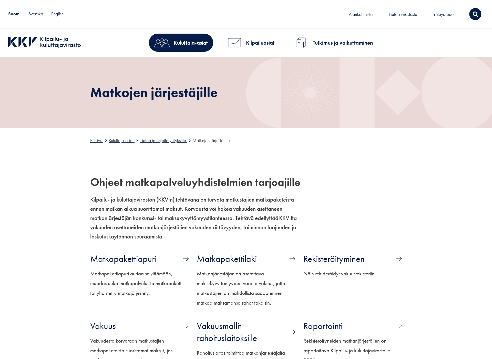 Screenshot for matkapaketti.fi