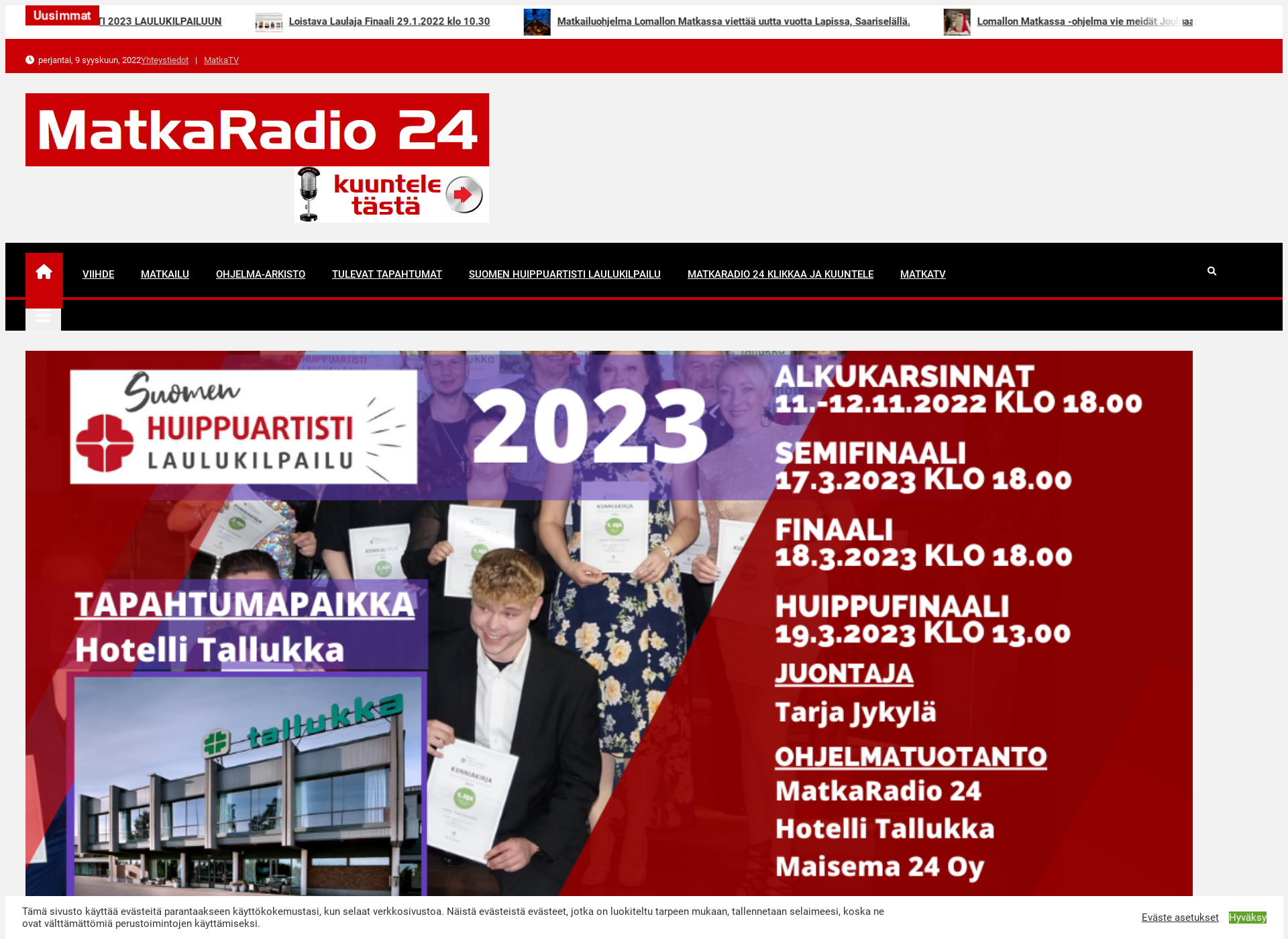 Skärmdump för matkaradio.fi