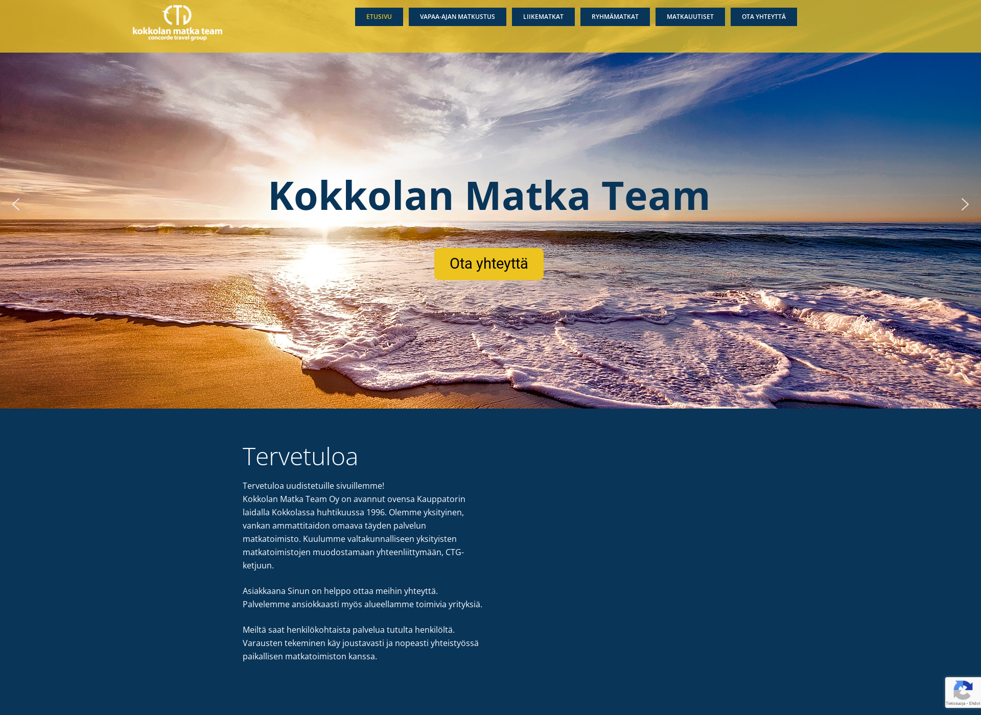 Skärmdump för matkateam.fi