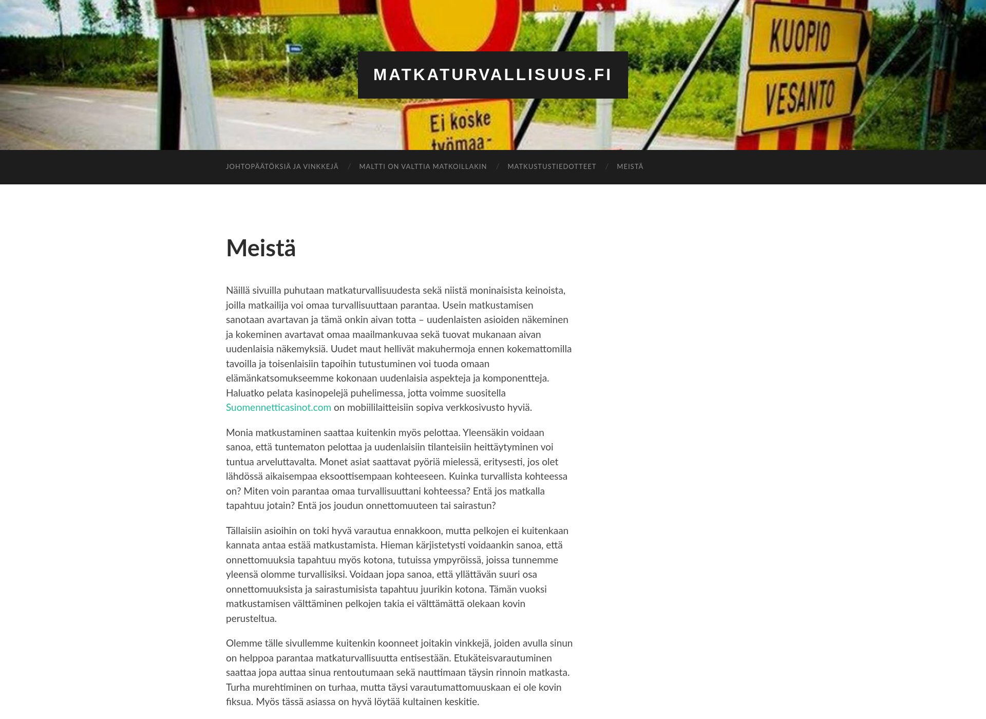 Screenshot for matkaturvallisuus.fi