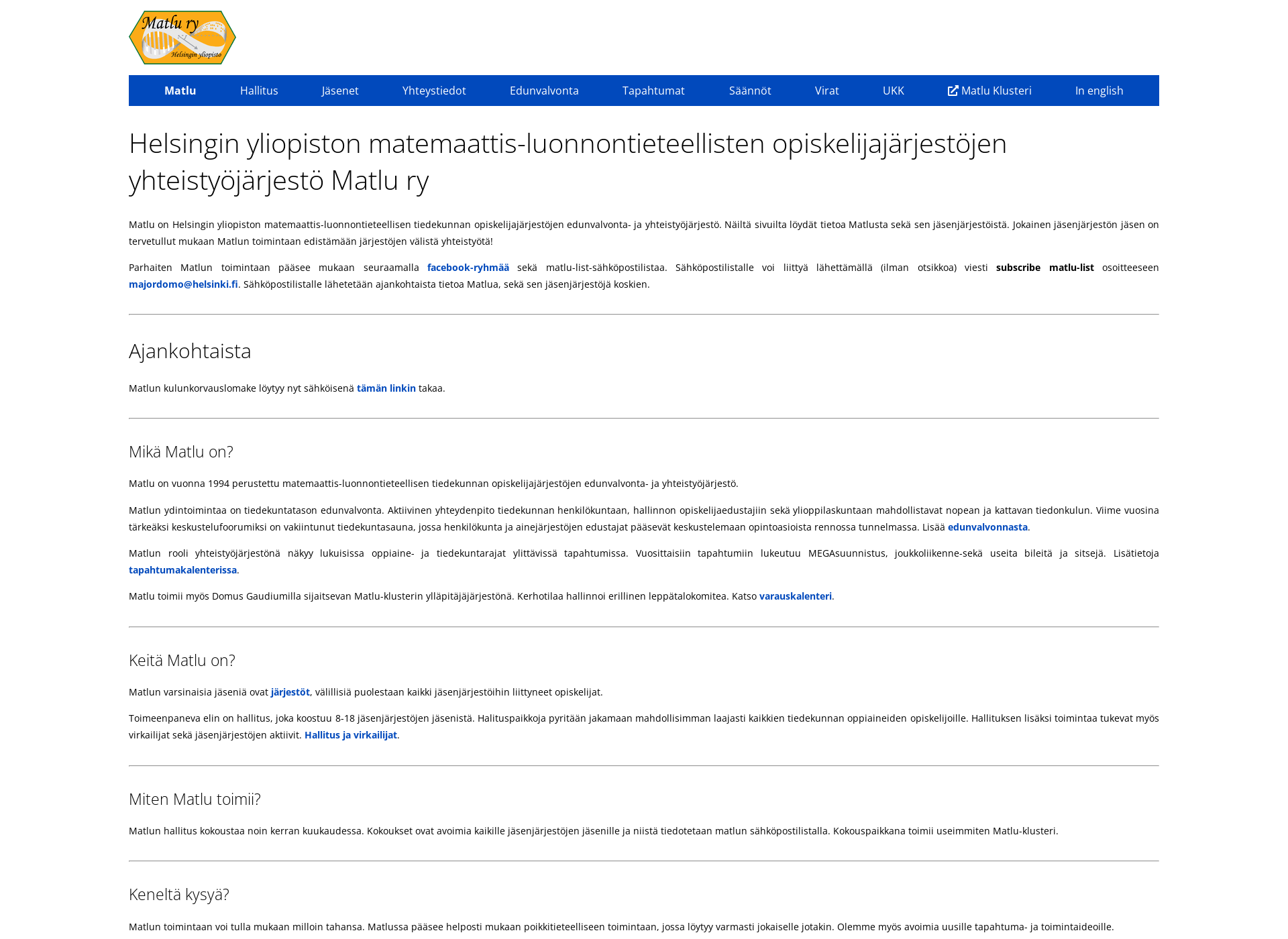 Screenshot for matlu.fi