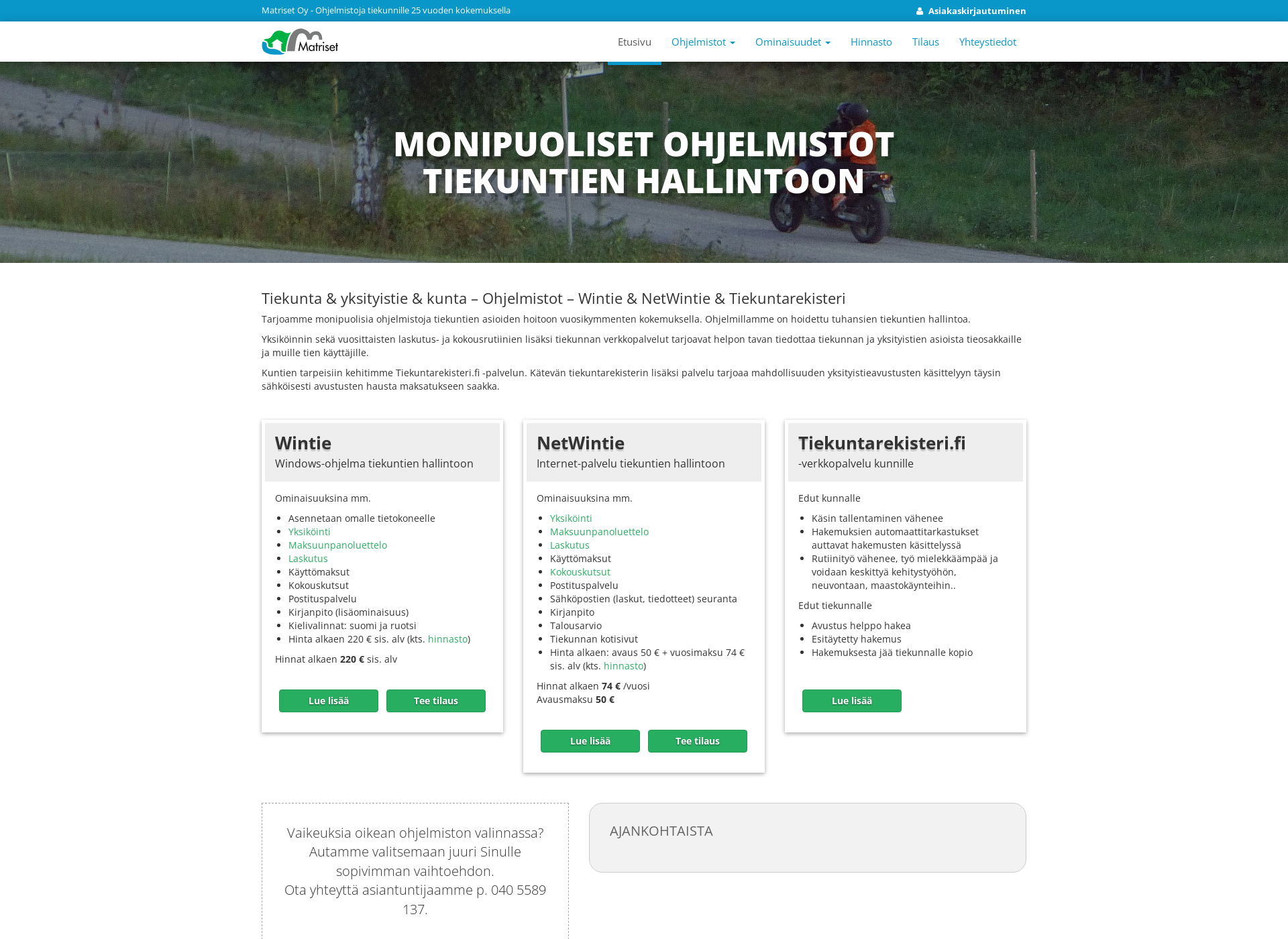 Screenshot for matriset.fi