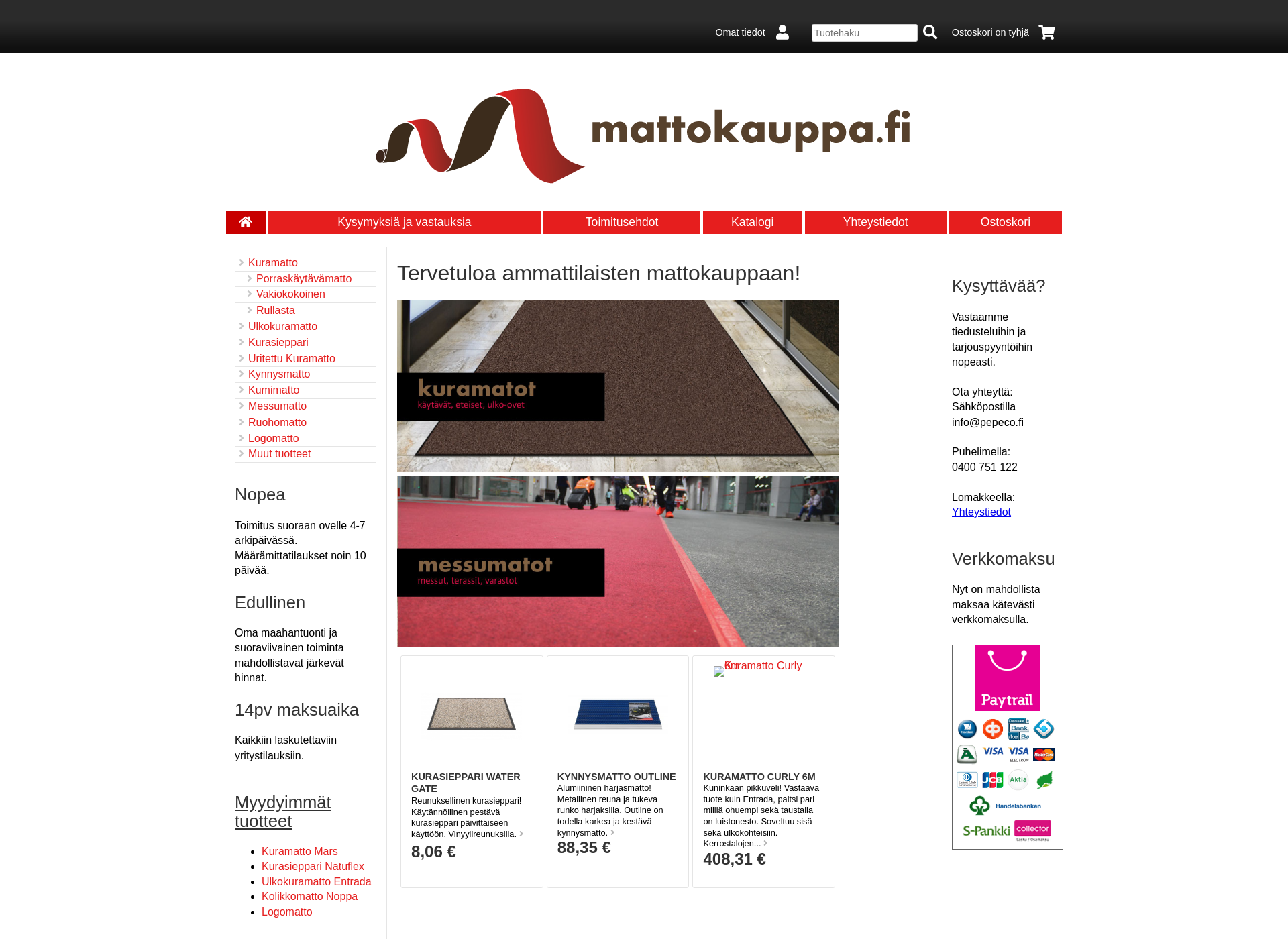 Screenshot for mattokauppa.fi