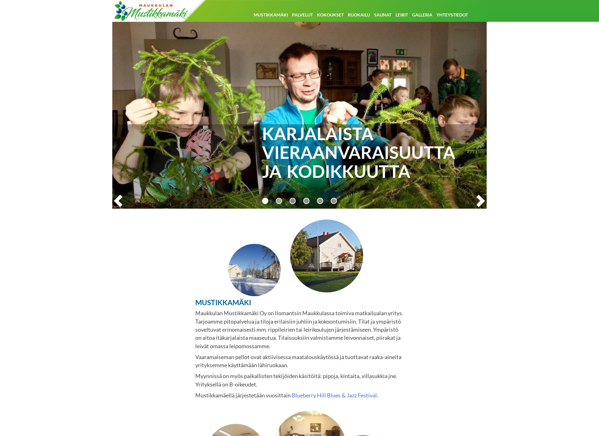 Skärmdump för maukkulanmustikkamaki.fi