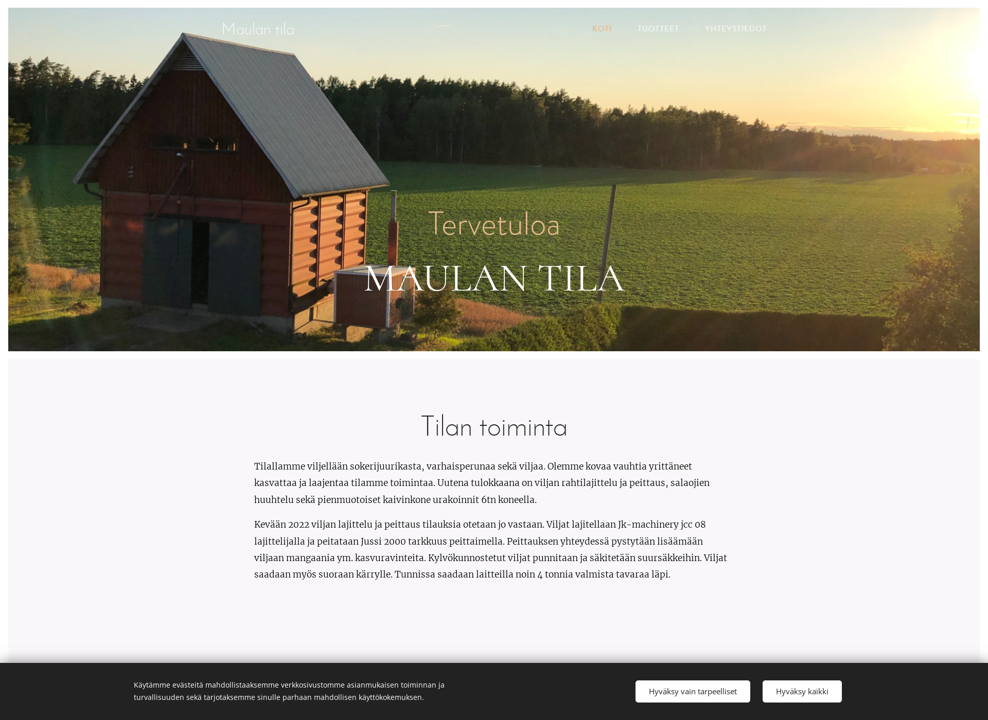 Screenshot for maulantila.fi