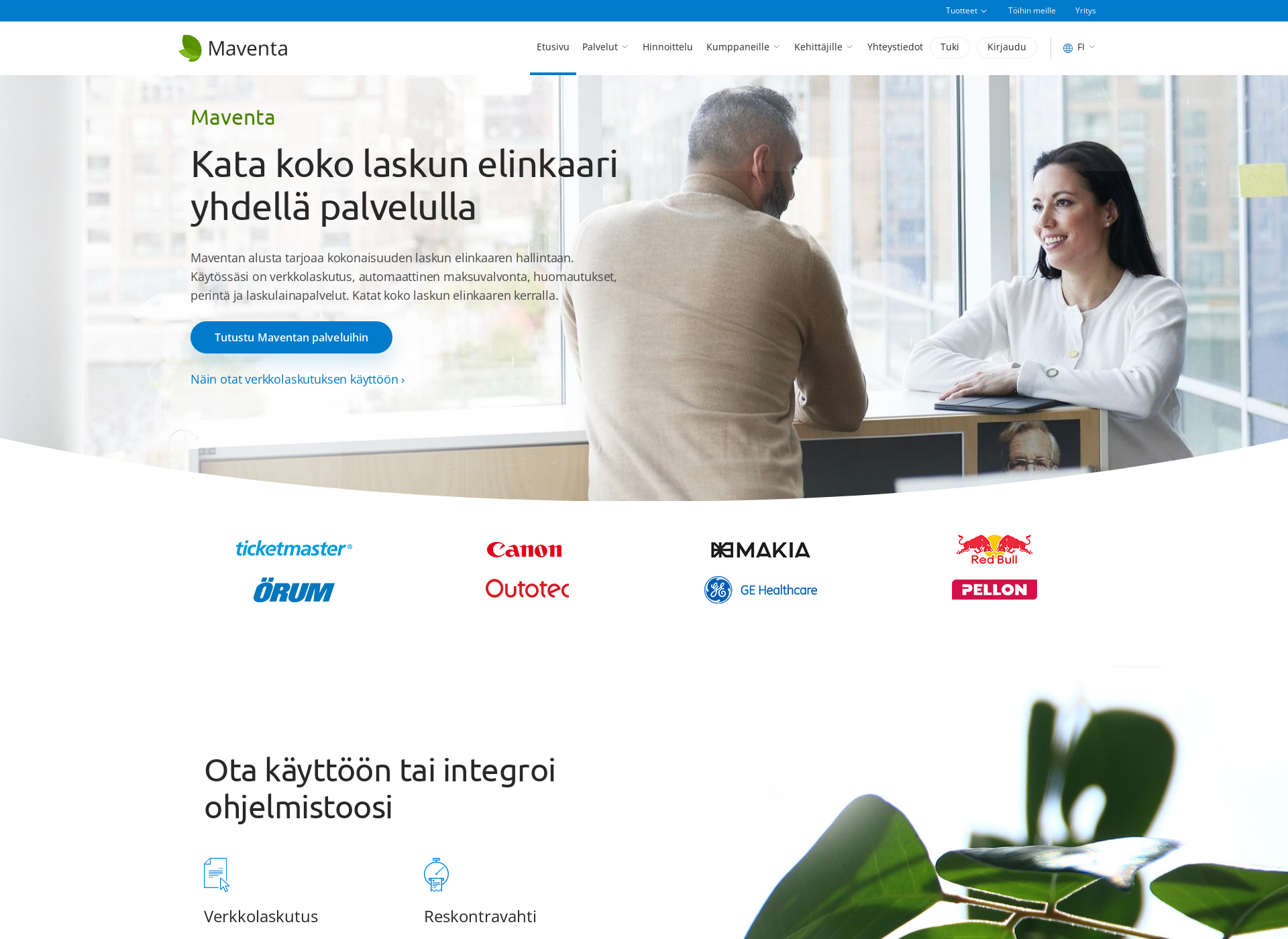 Skärmdump för maventa.fi