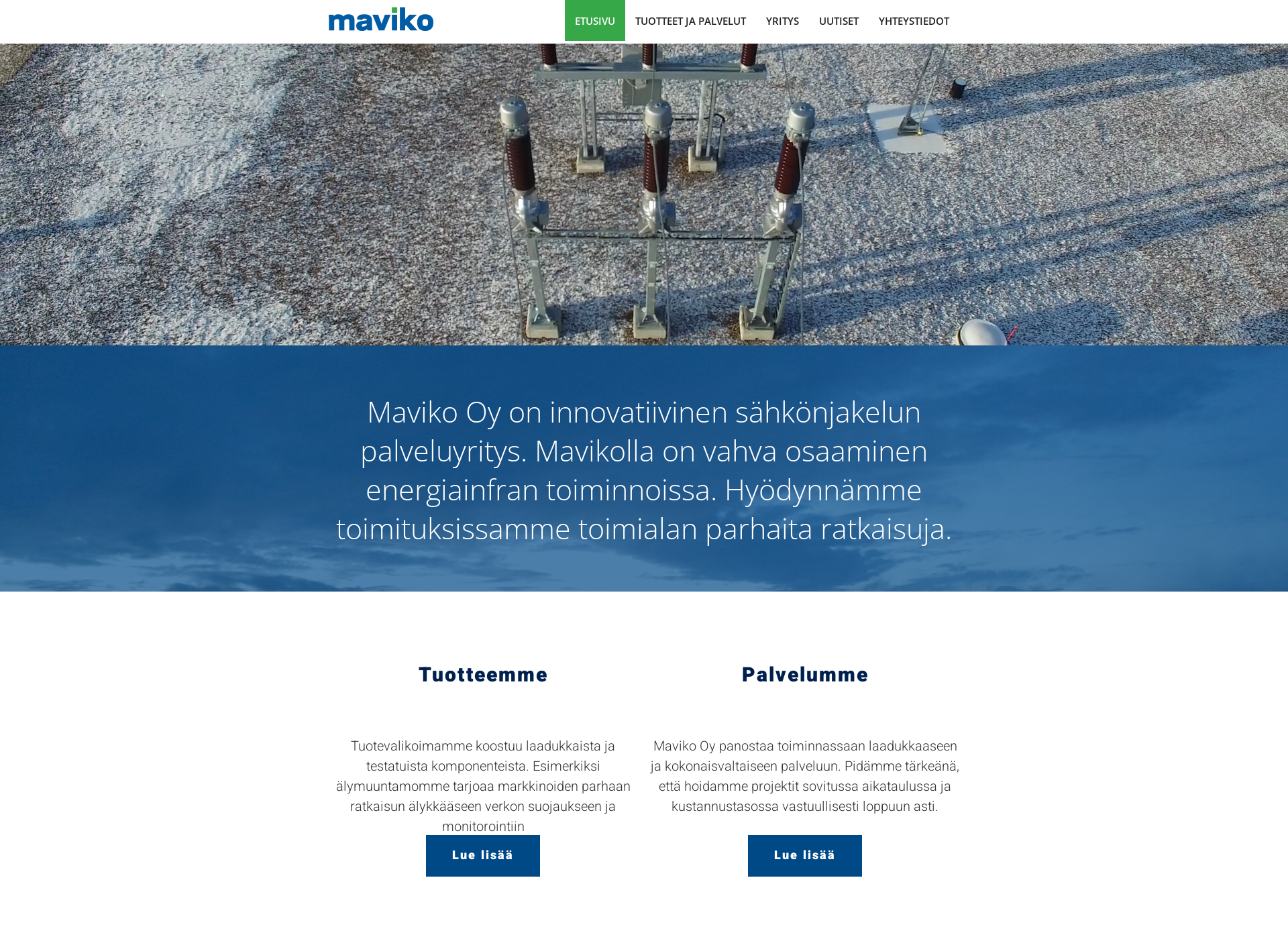Skärmdump för maviko.fi