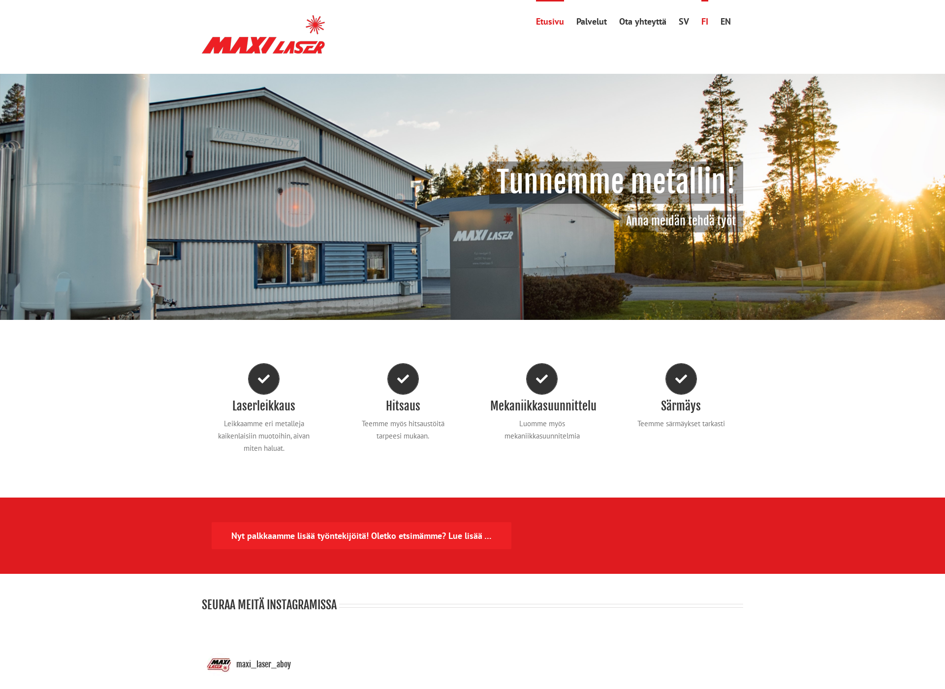 Skärmdump för maxilaser.fi