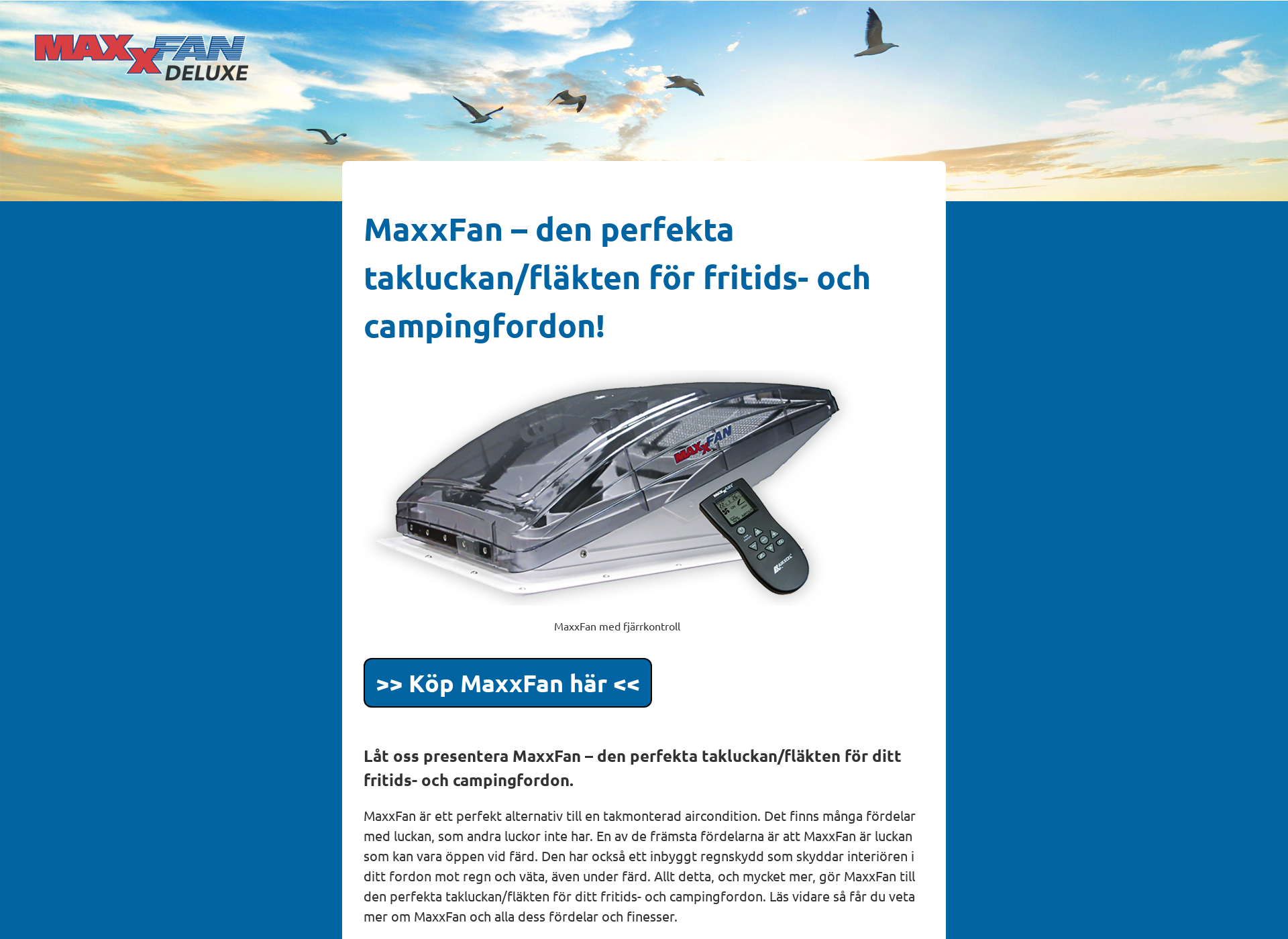 Screenshot for maxxair.fi