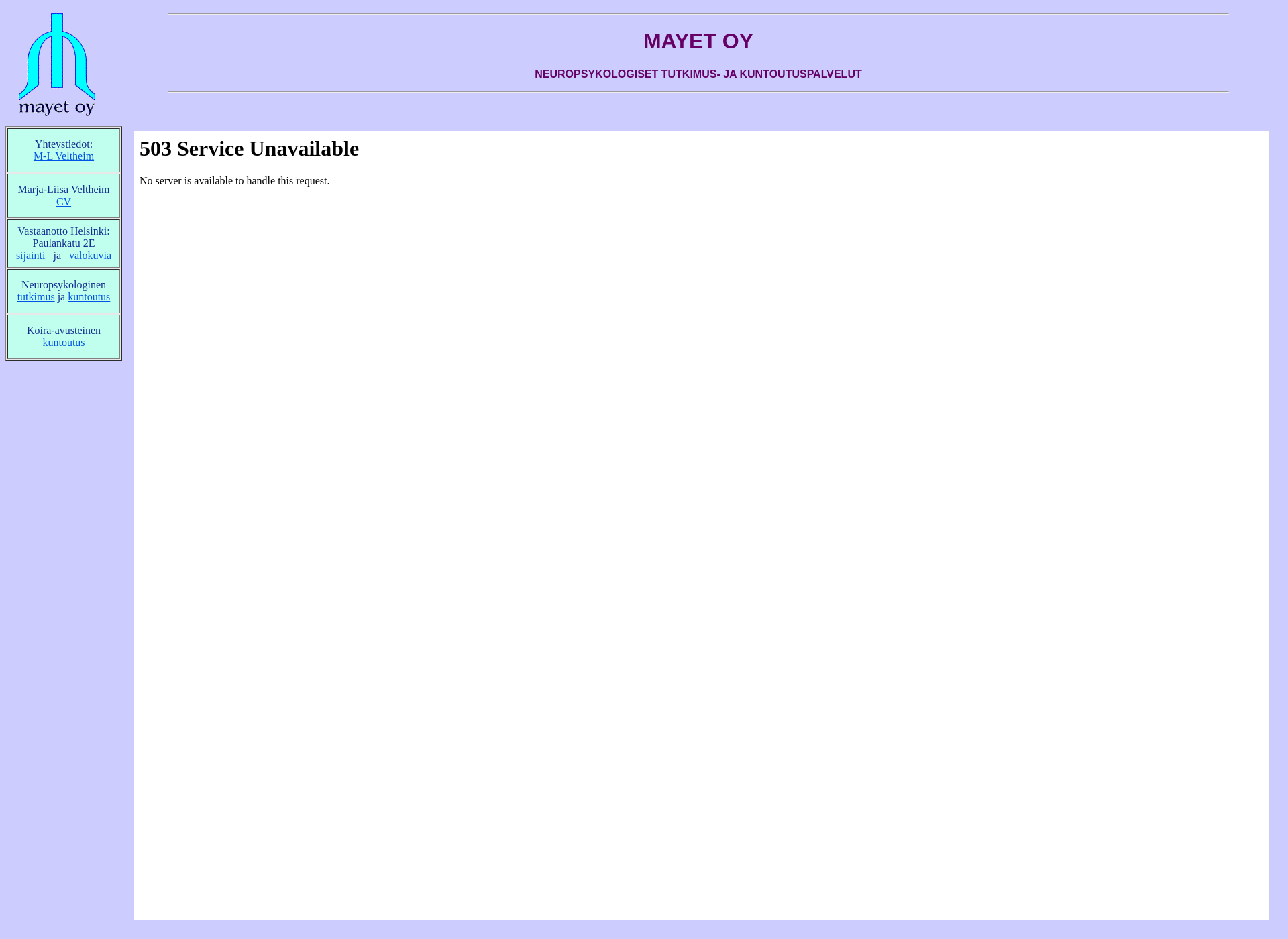 Screenshot for mayet.fi