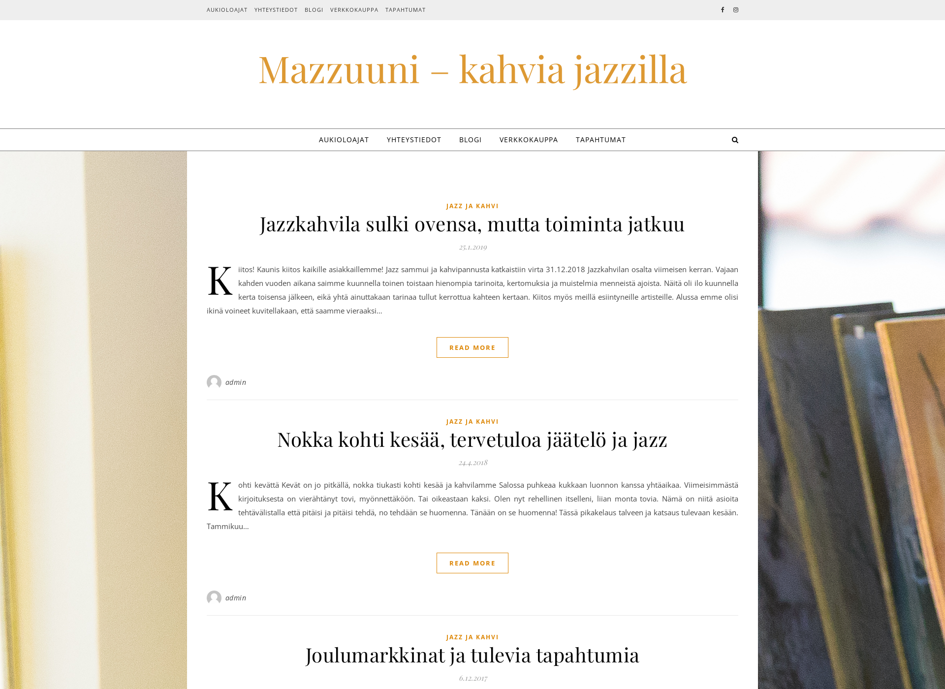 Skärmdump för mazzuuni.fi