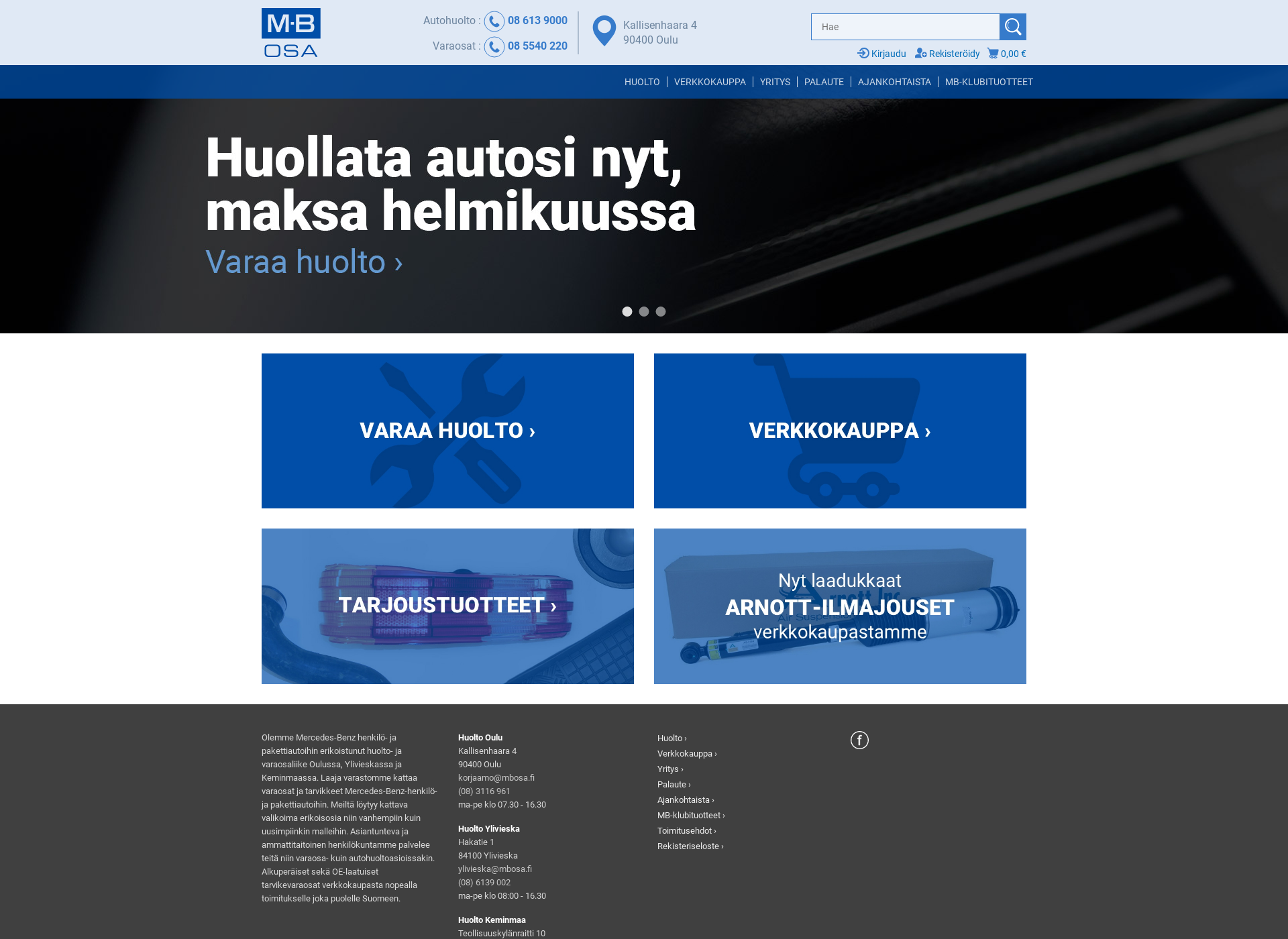 Skärmdump för mbosa.fi