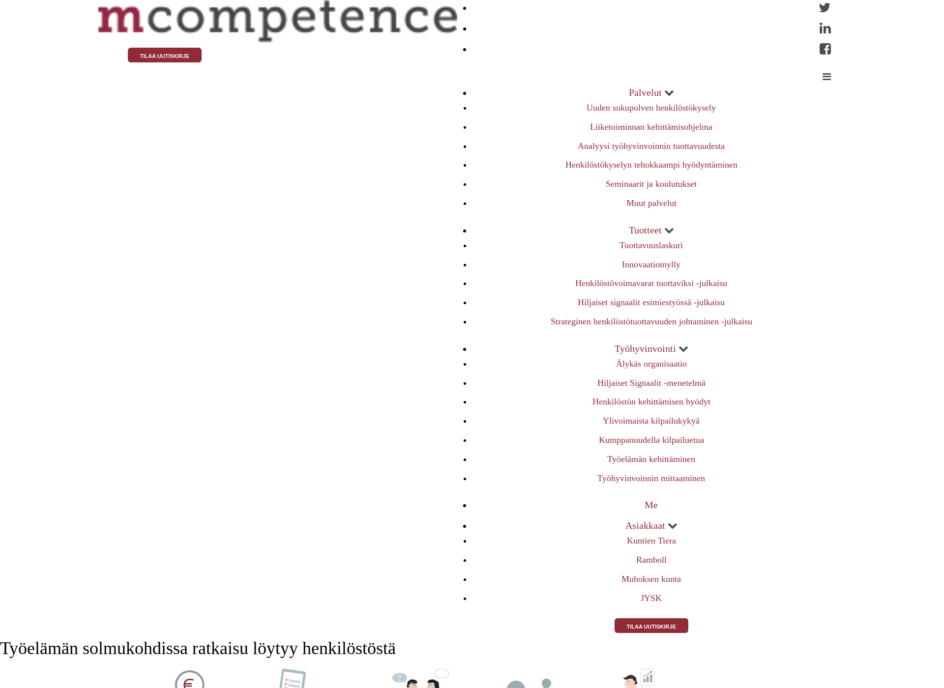 Skärmdump för mcompetence.fi