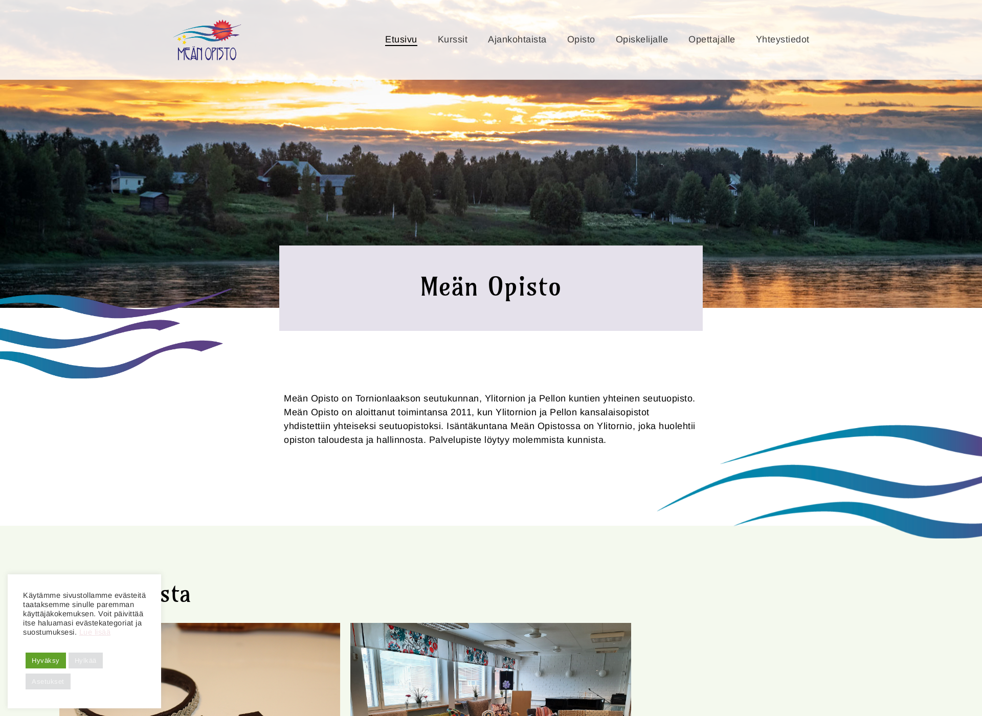 Skärmdump för meanopisto.fi