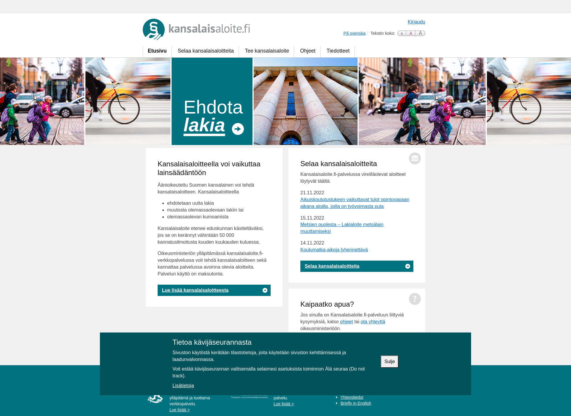 Screenshot for medborgarinitiativ.fi