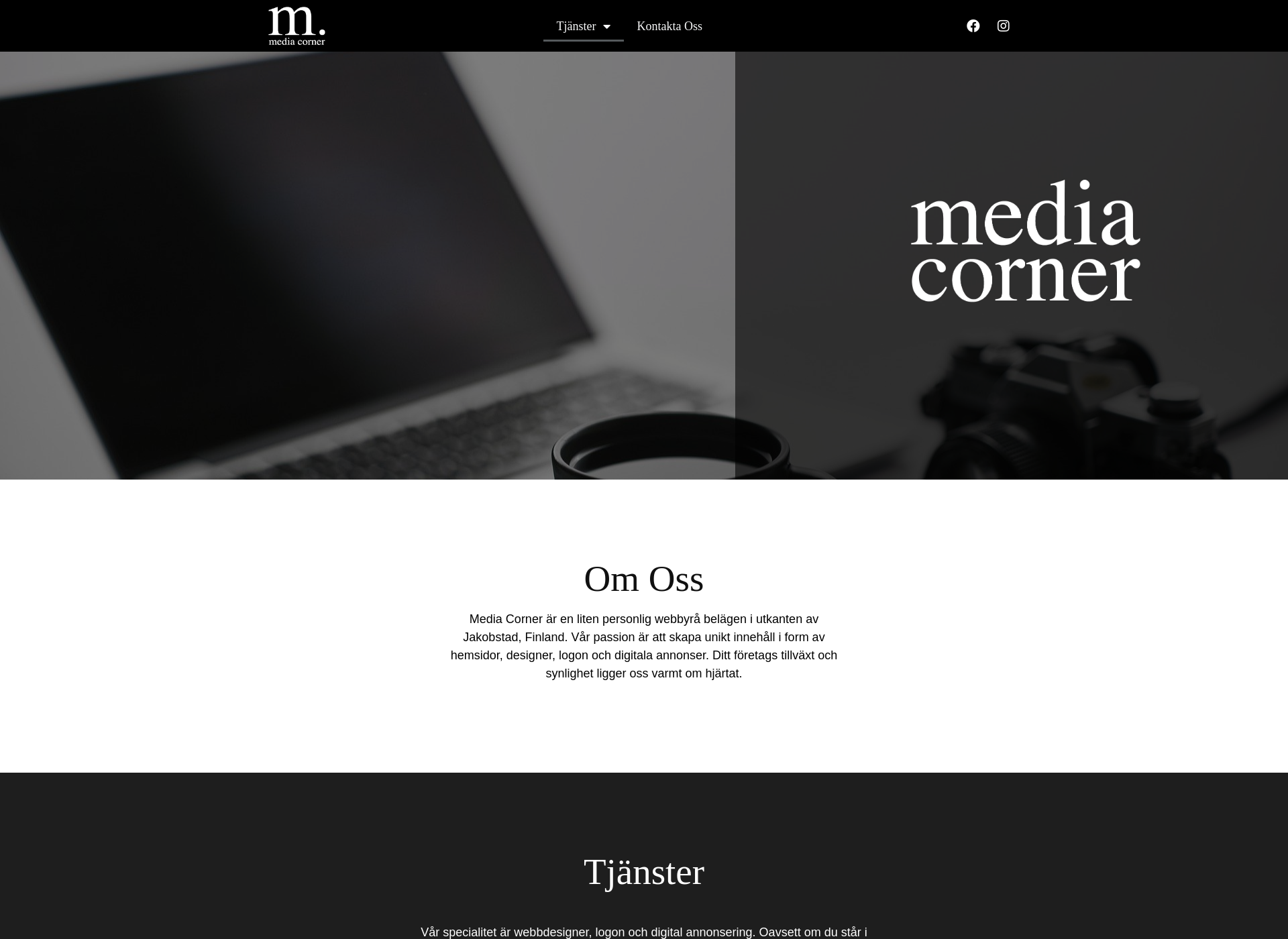 Skärmdump för mediacorner.fi