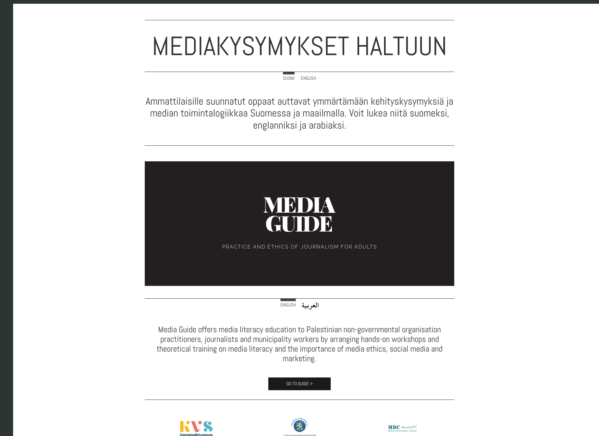 Skärmdump för mediaguide.fi