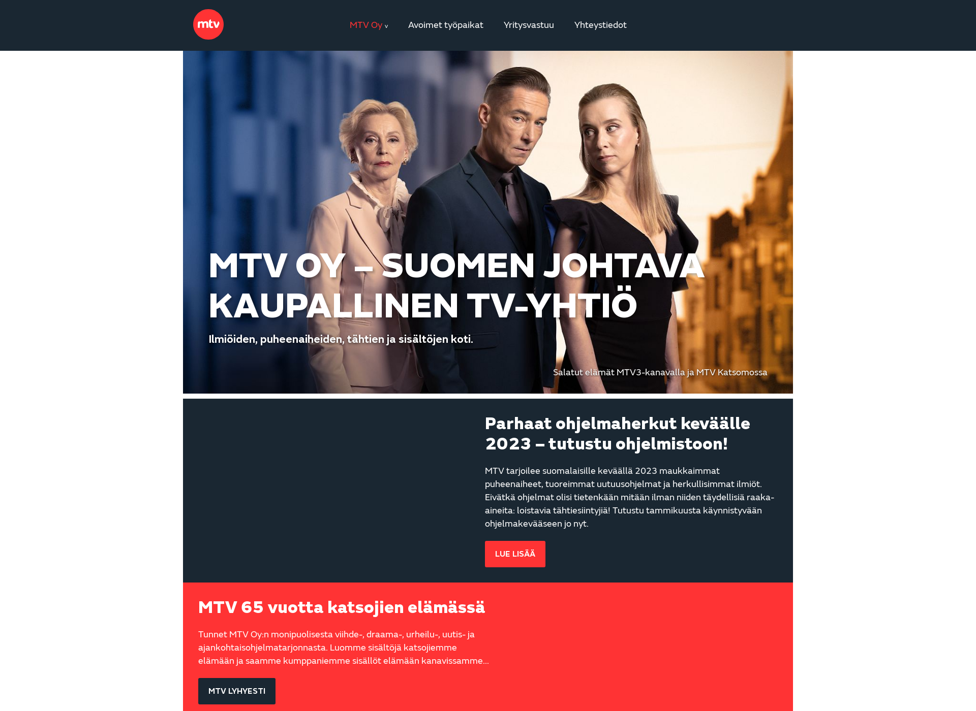 Skärmdump för mediahubhelsinki.fi
