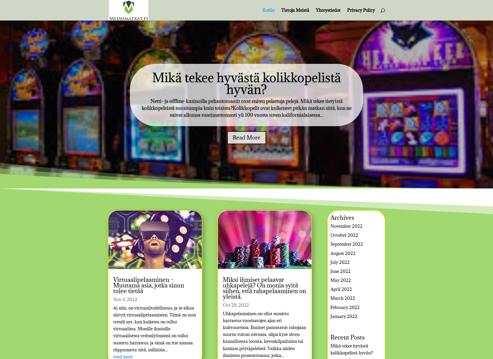 Skärmdump för mediamatkat.fi