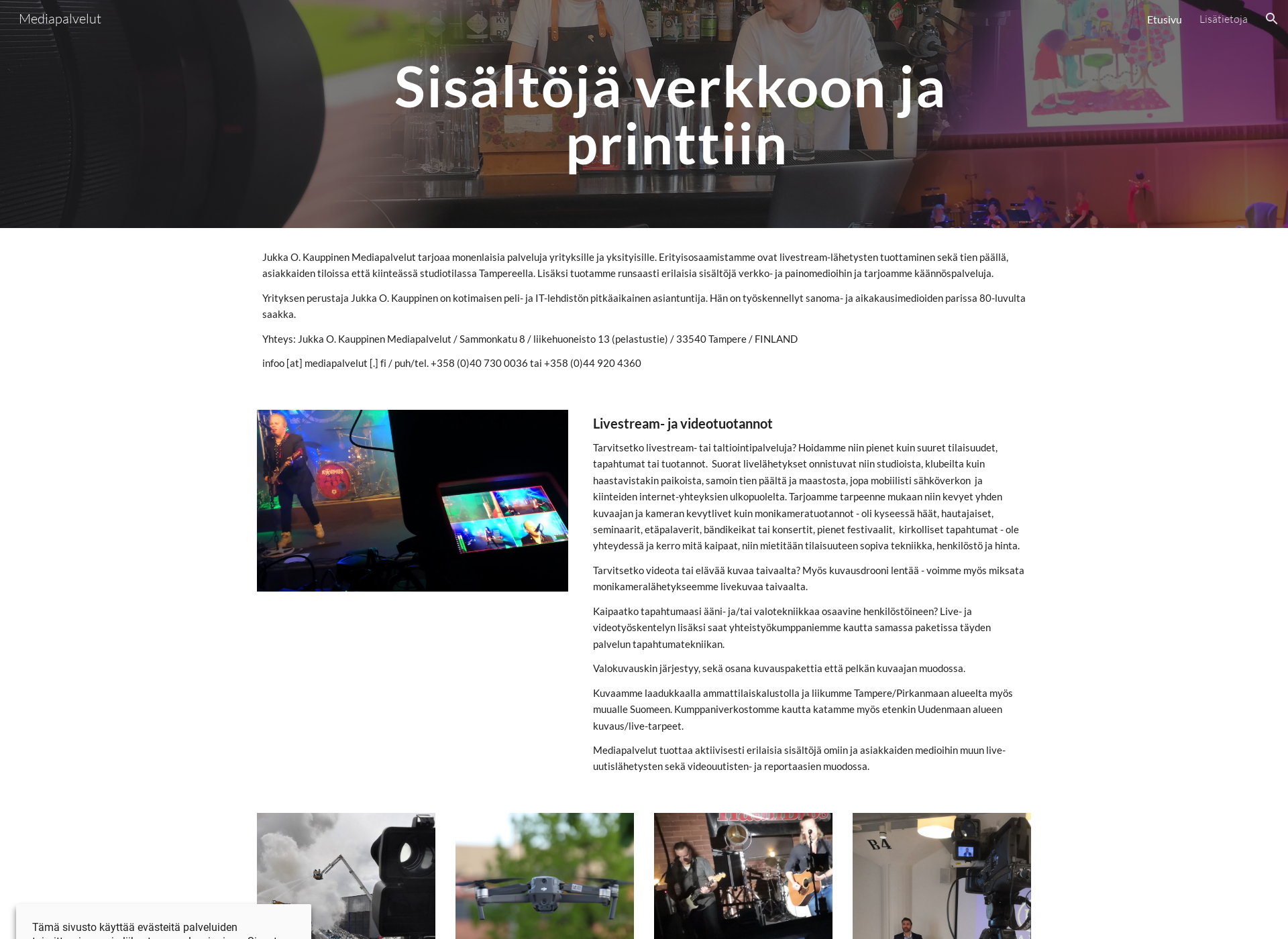 Skärmdump för mediapalvelut.fi