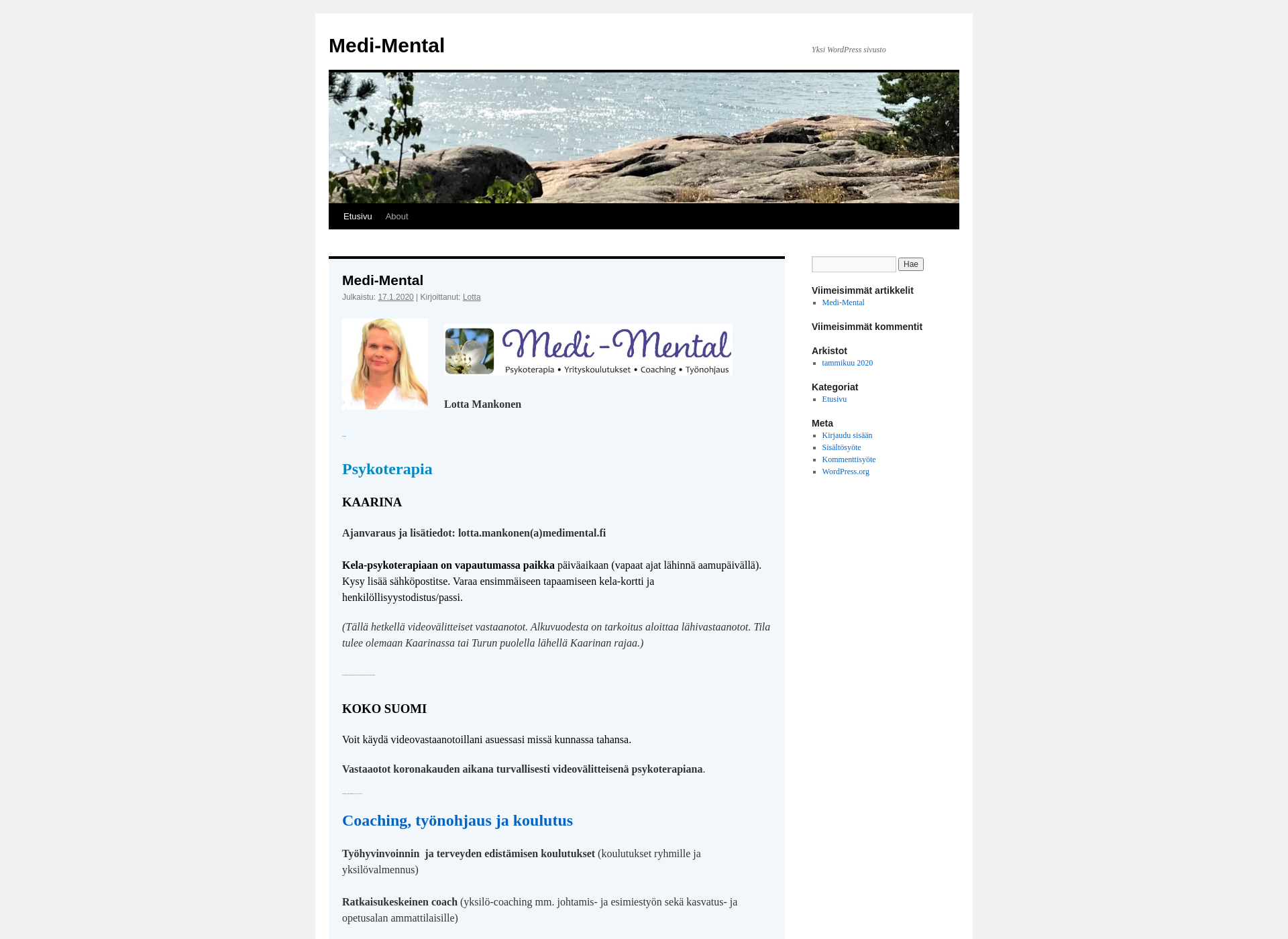 Skärmdump för medimental.fi
