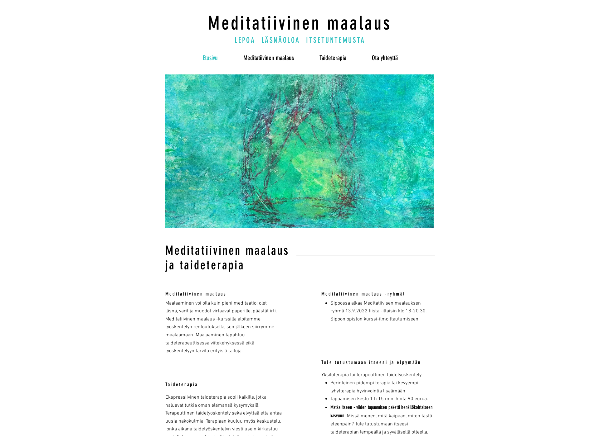 Skärmdump för meditatiivinenmaalaus.fi