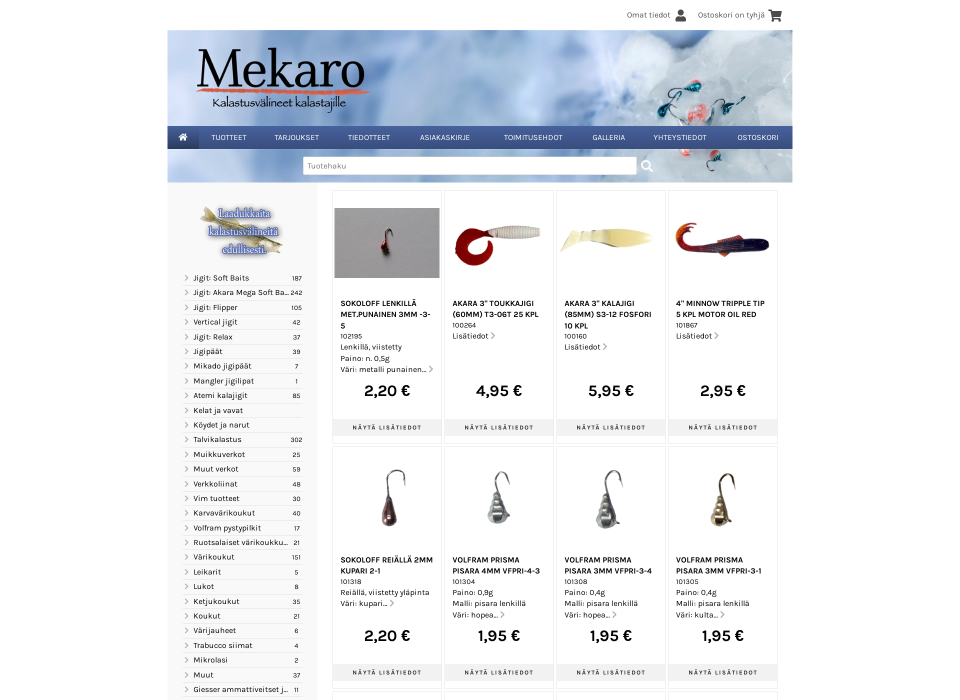 Skärmdump för mekaro.fi