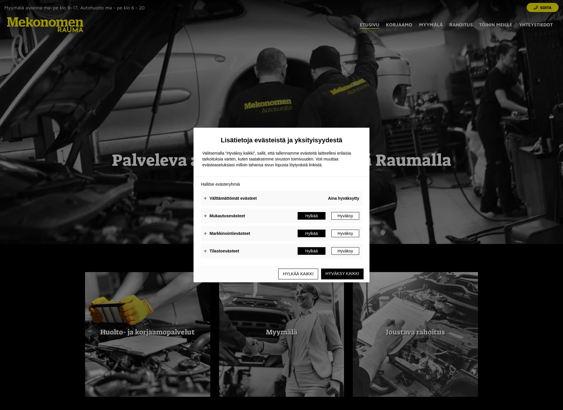 Screenshot for mekonomenrauma.fi