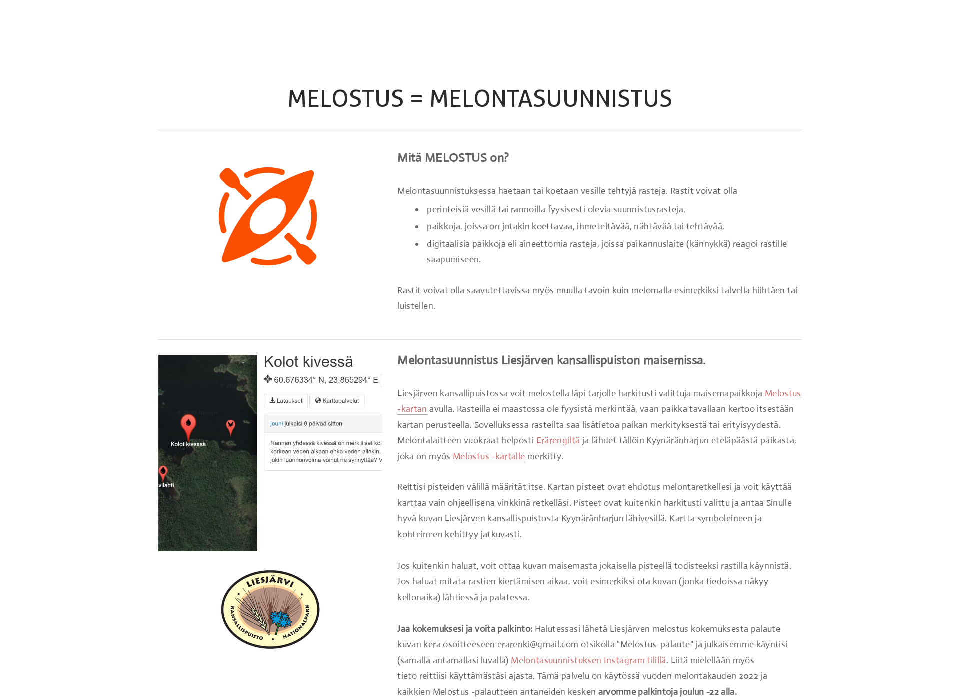 Screenshot for melontasuunnistus.fi