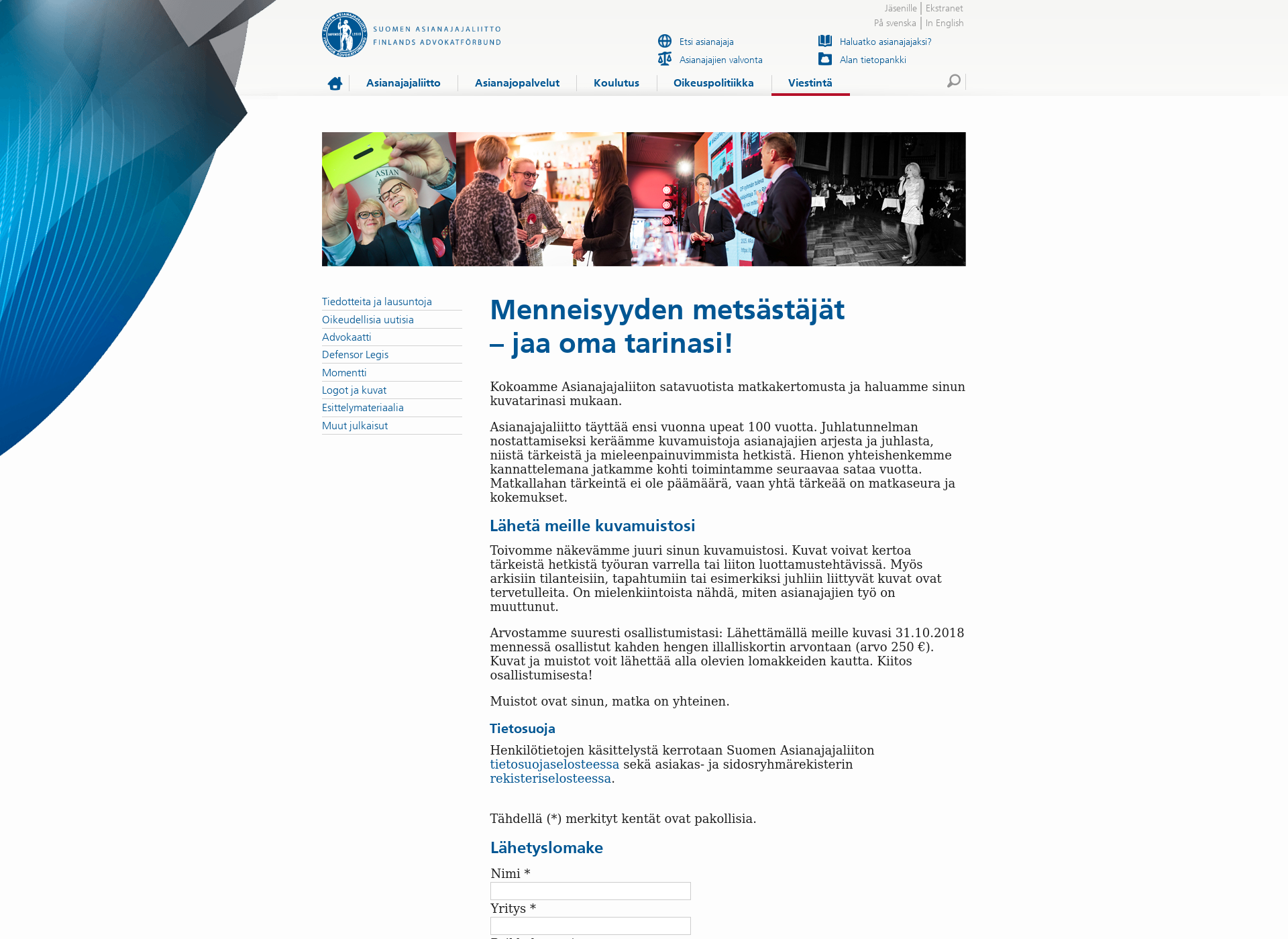 Screenshot for menneisyydenmetsastajat.fi