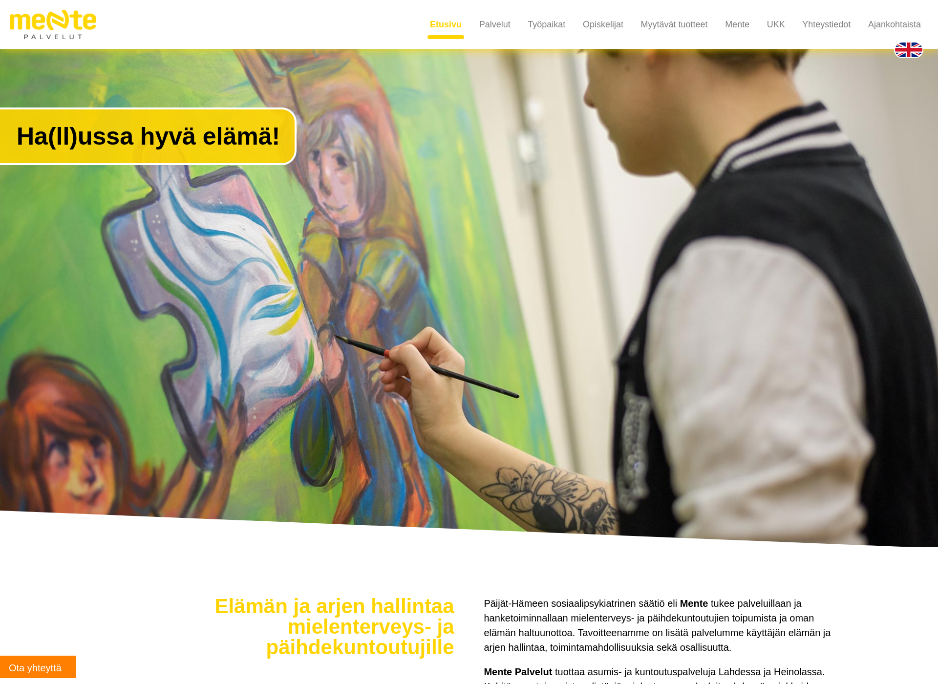 Screenshot for mente-palvelut.fi