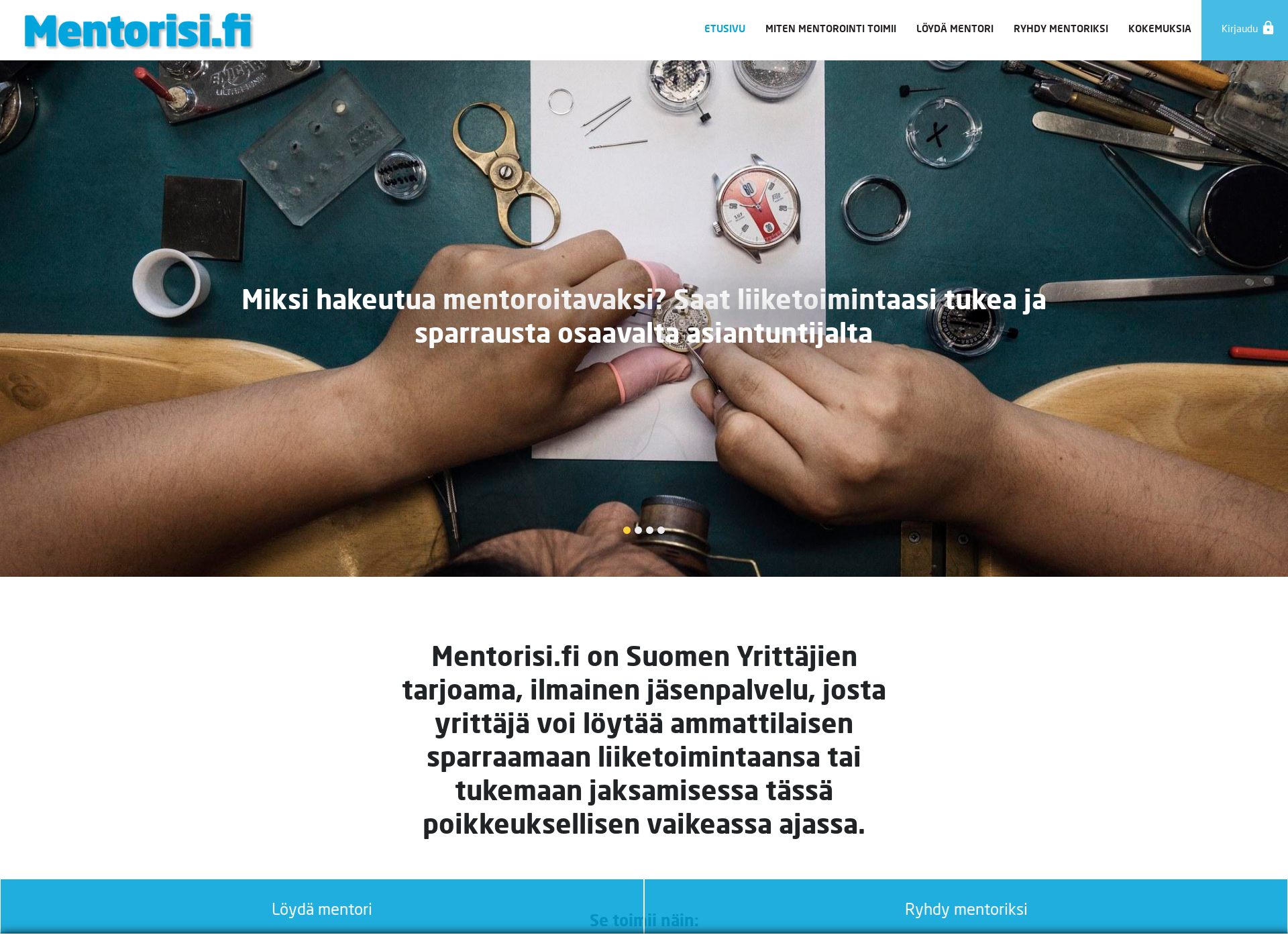 Skärmdump för mentorisi.fi