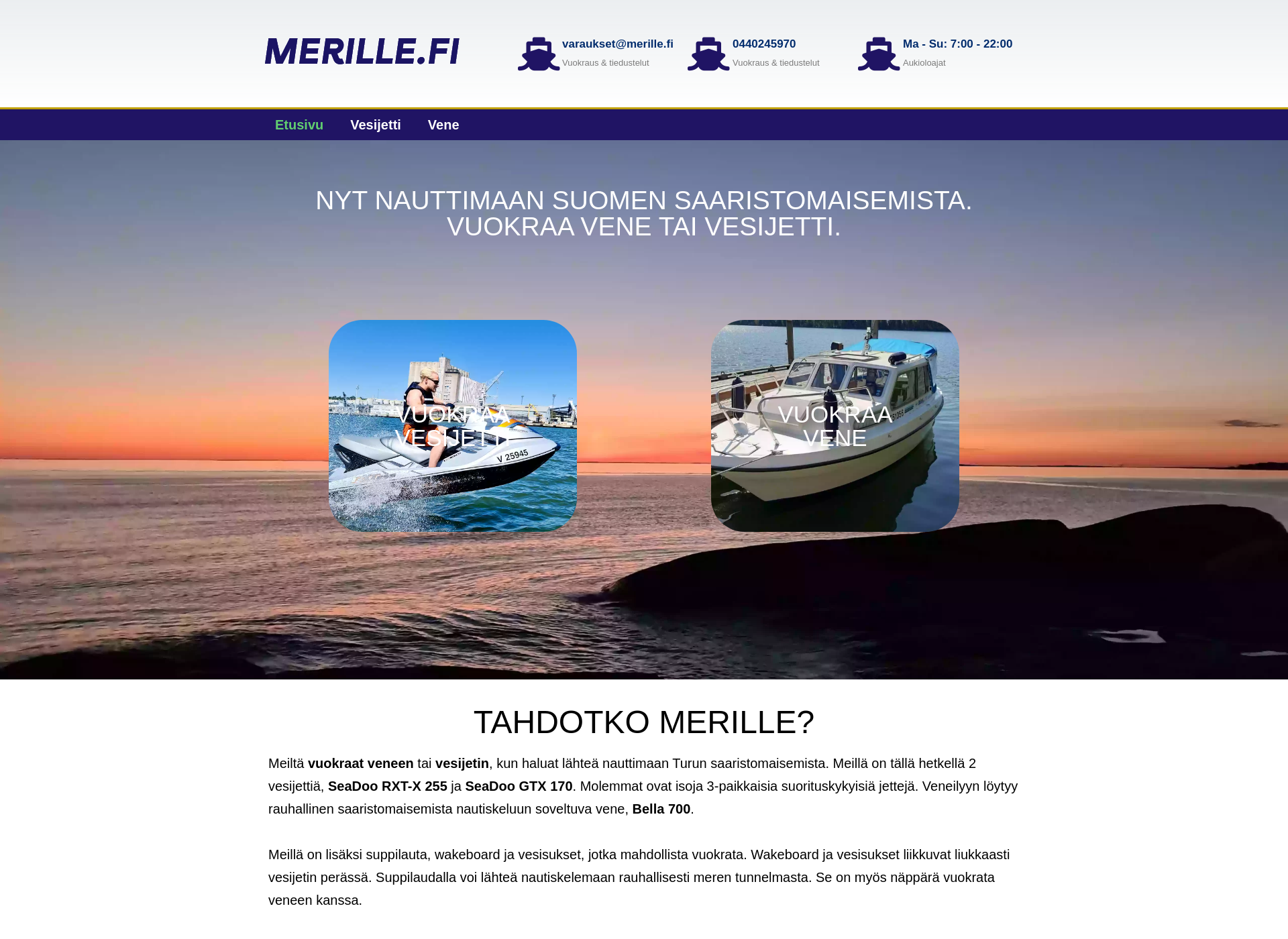 Screenshot for merille.fi