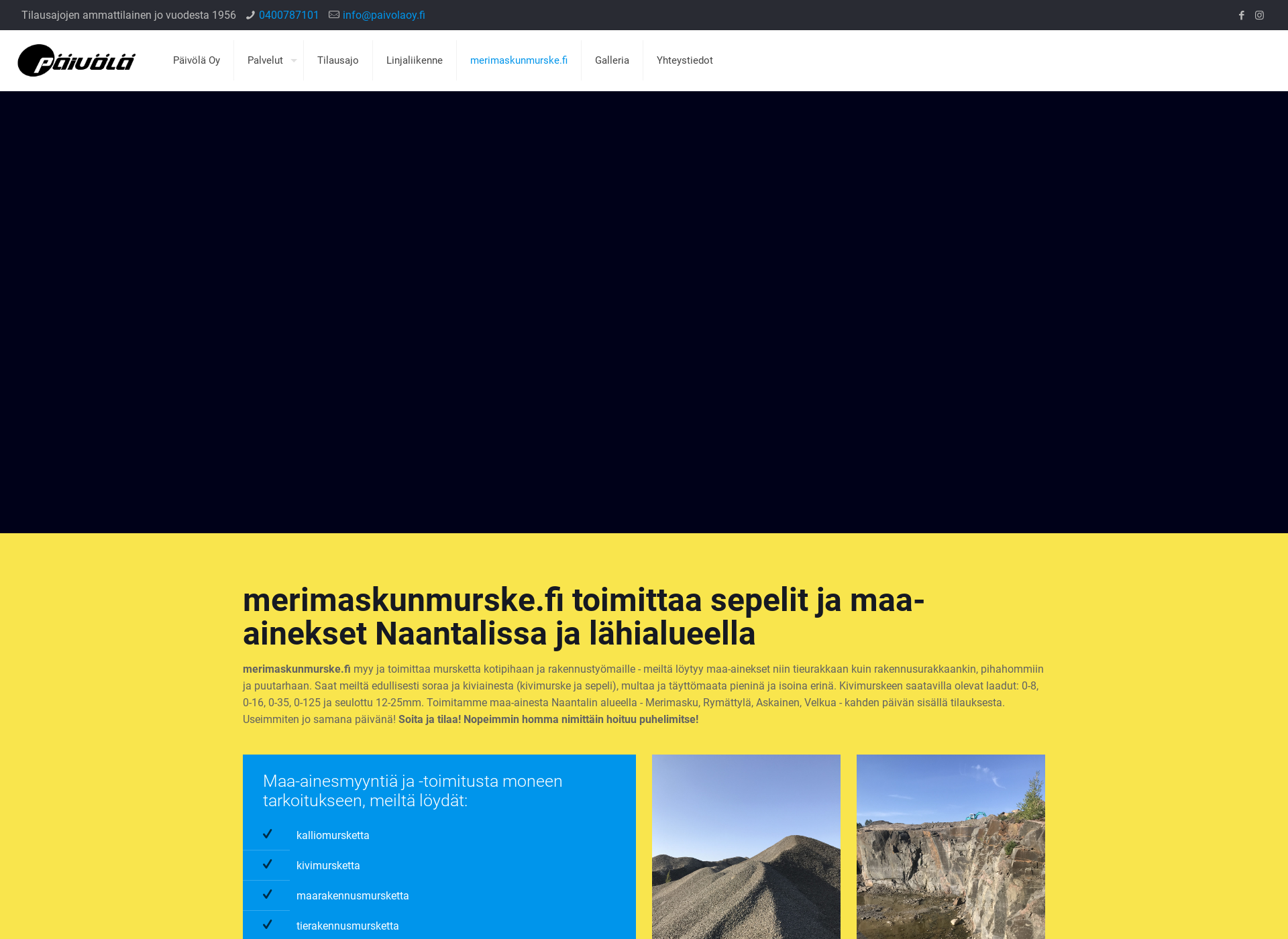 Skärmdump för merimaskunmurske.fi
