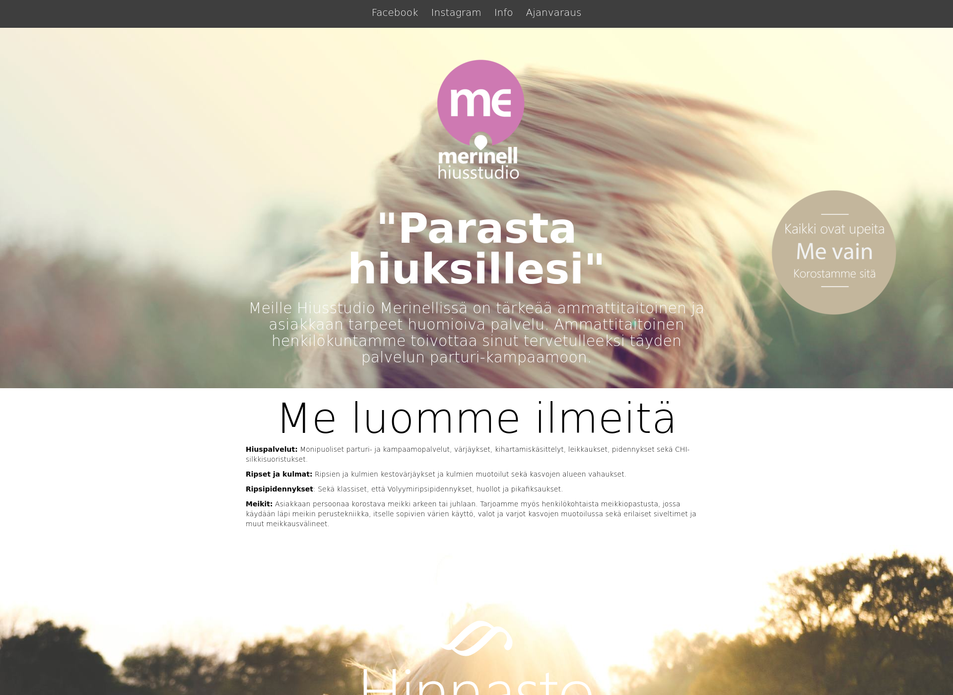Skärmdump för merinell.fi