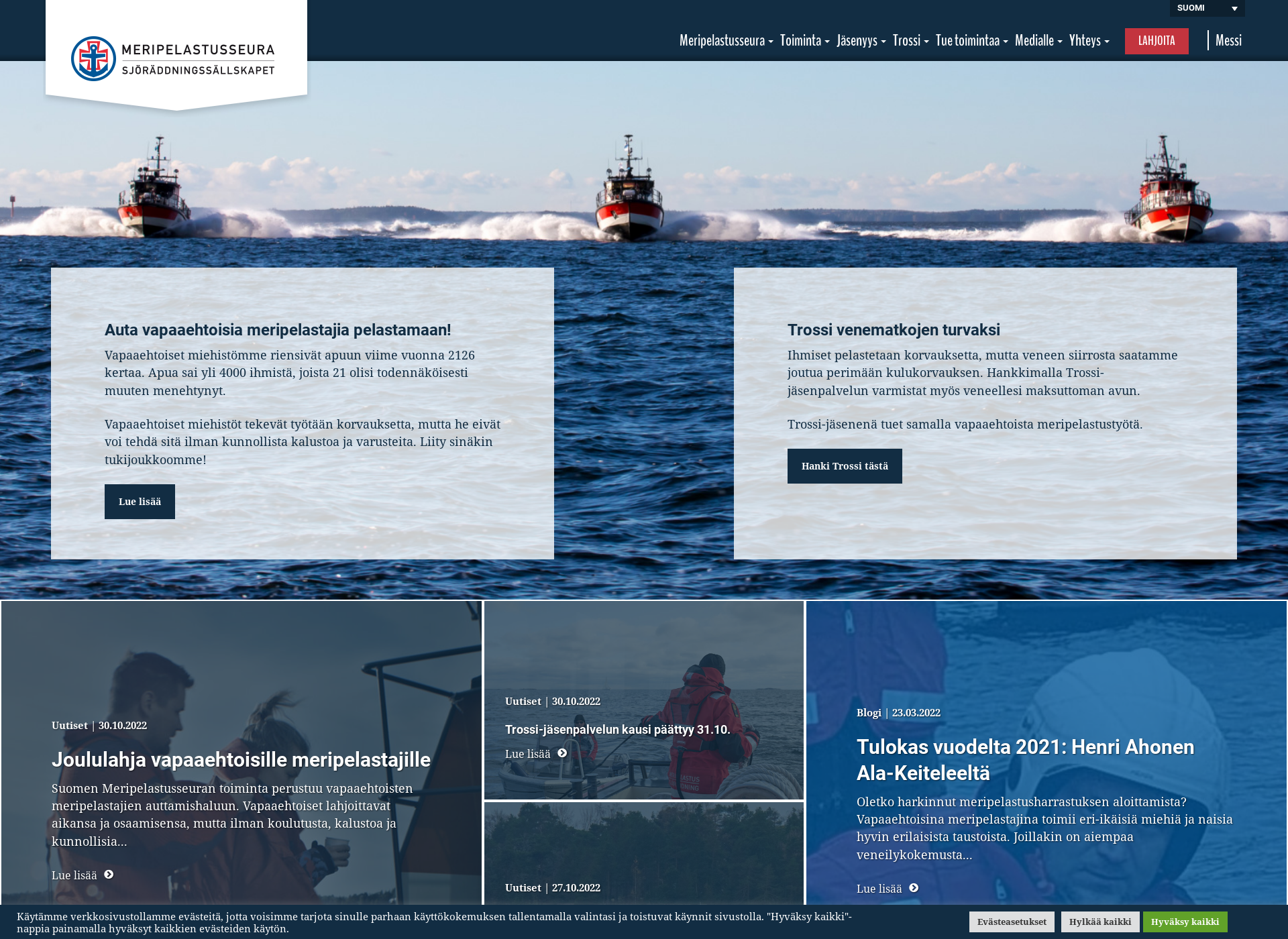Screenshot for meripelastusseura.fi