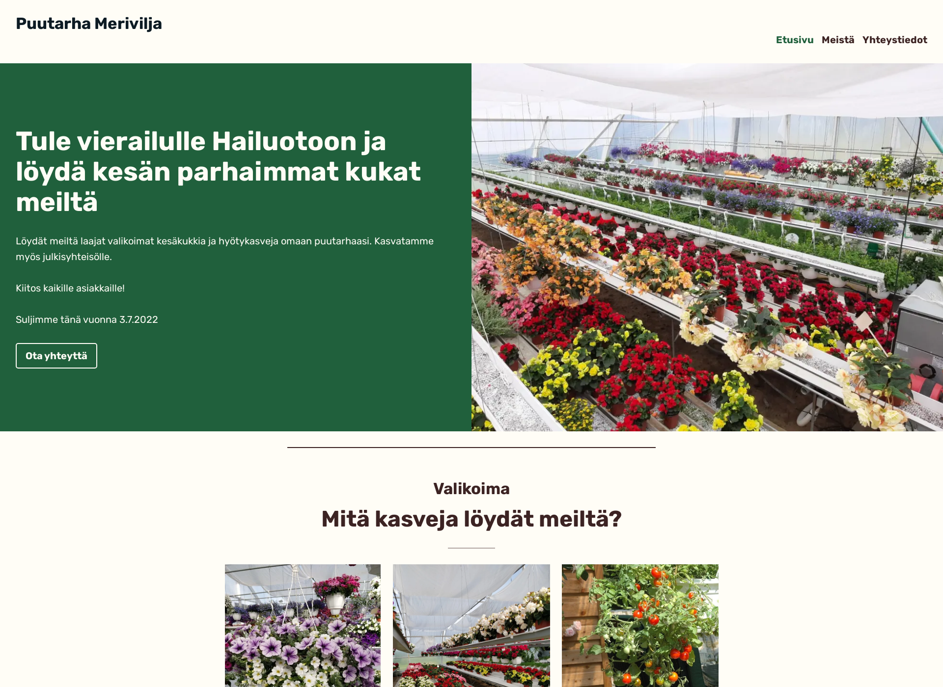 Screenshot for merivilja.fi
