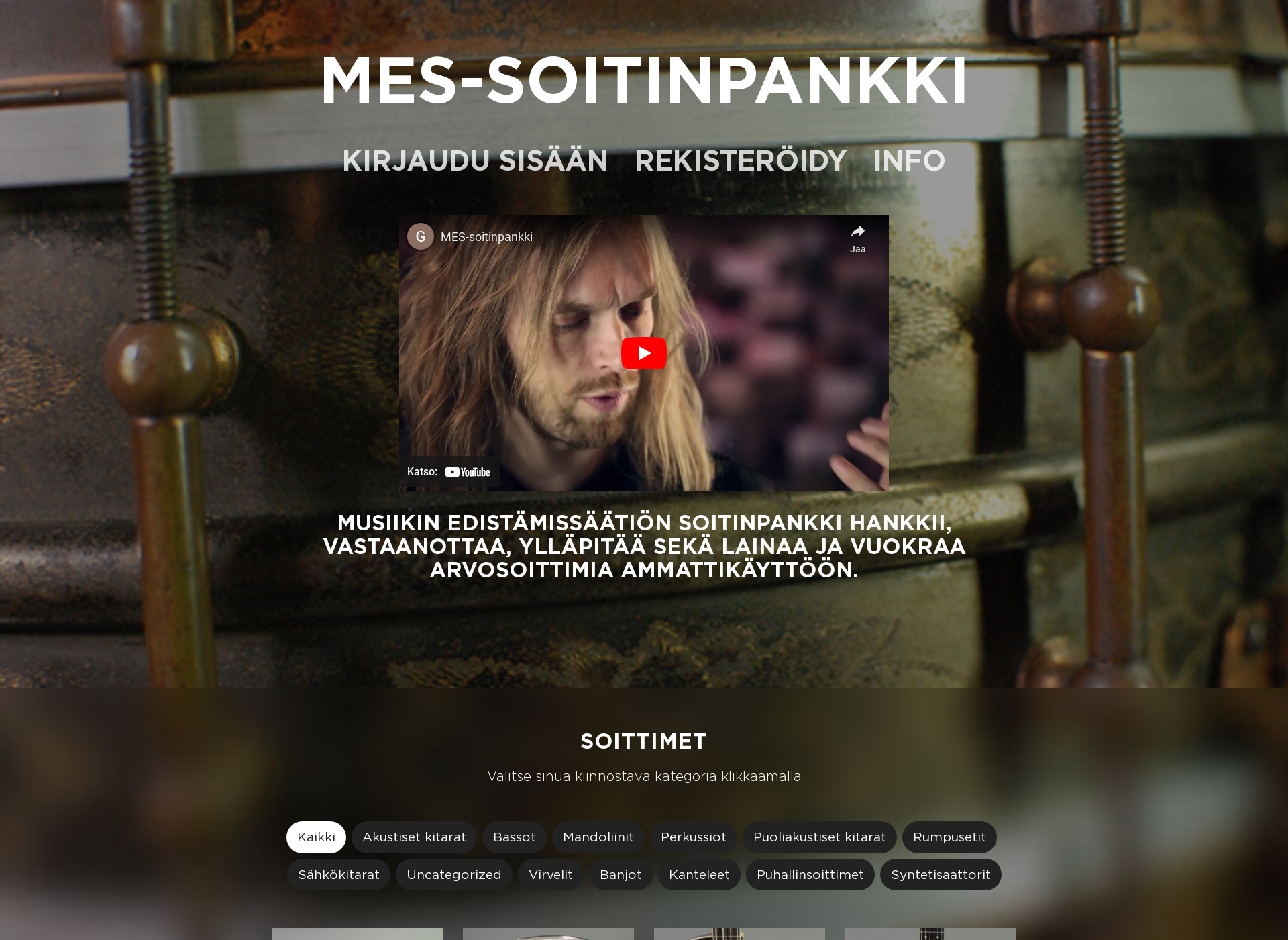 Skärmdump för mes-soitinpankki.fi