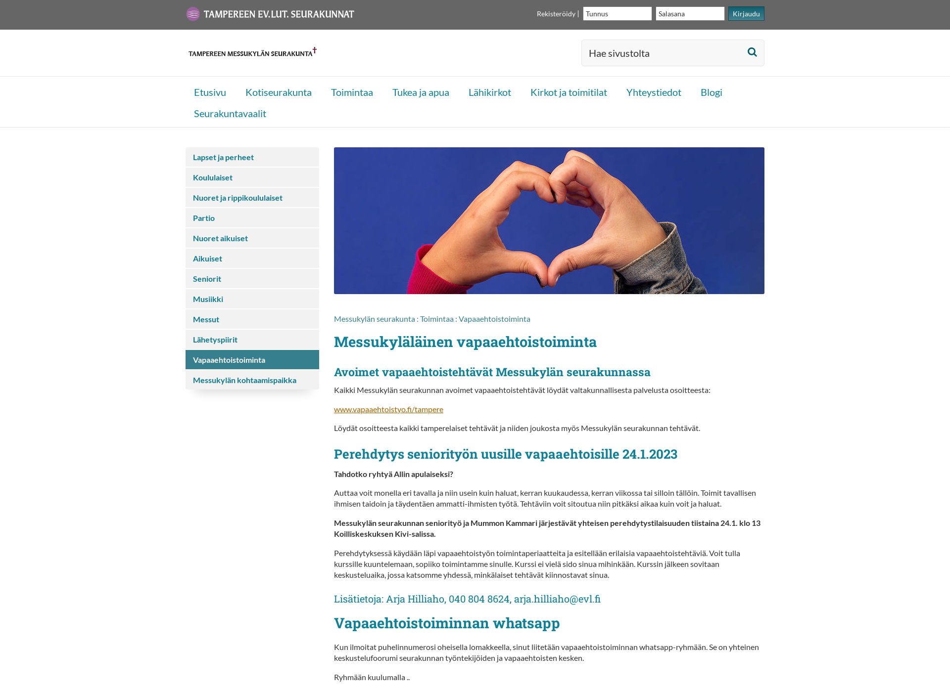 Screenshot for meseurakunta.fi