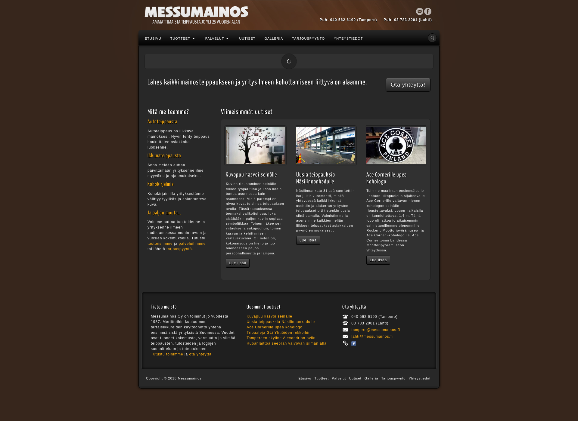 Screenshot for messumainos.fi