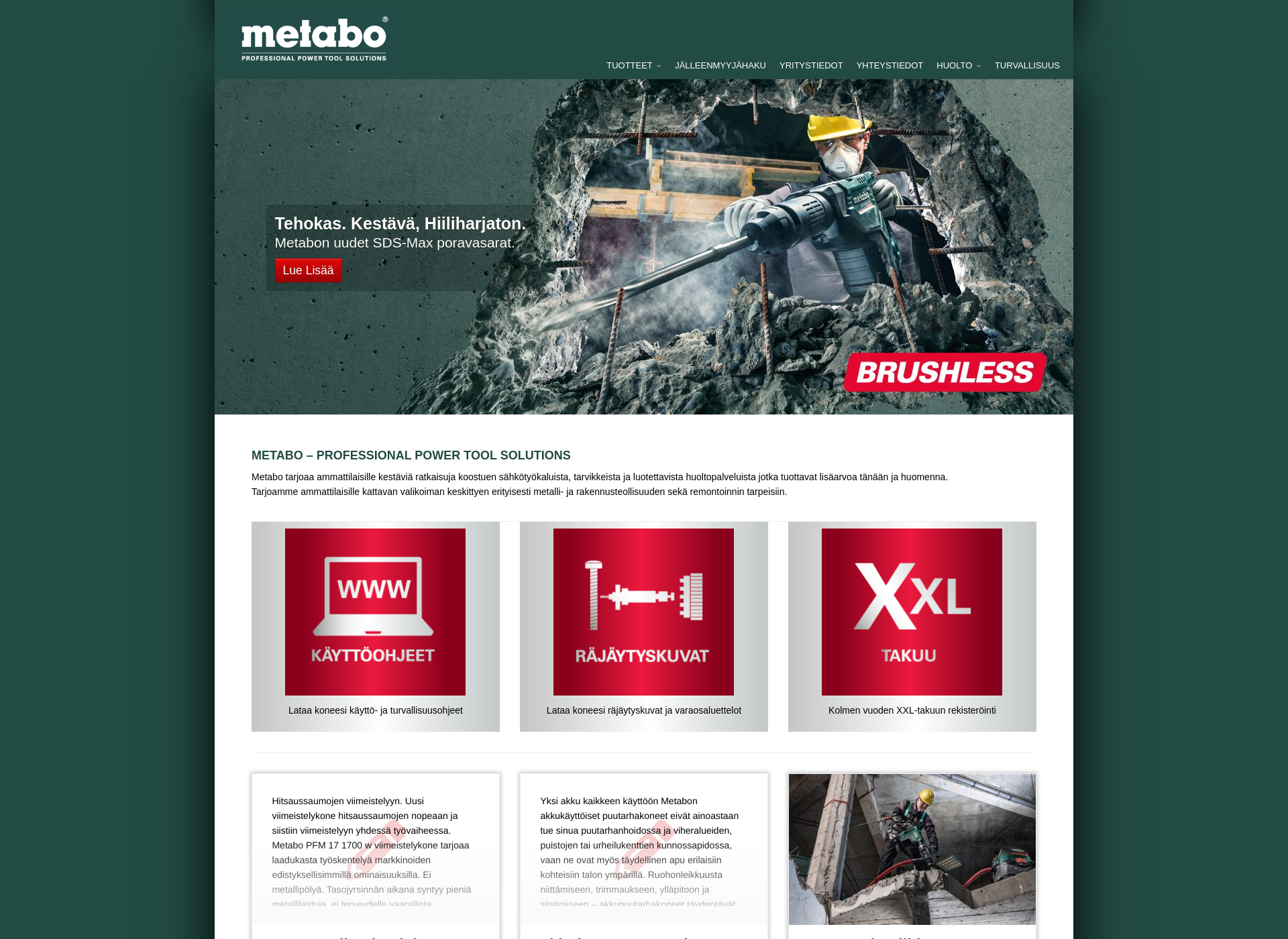 Screenshot for metabo.fi