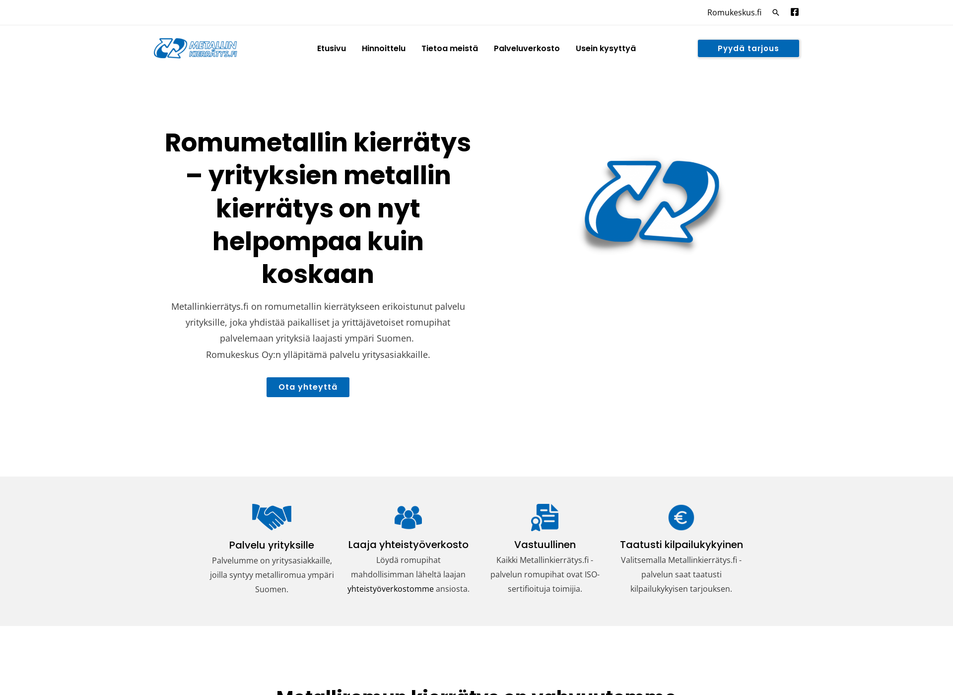Screenshot for metallinkierrätys.fi