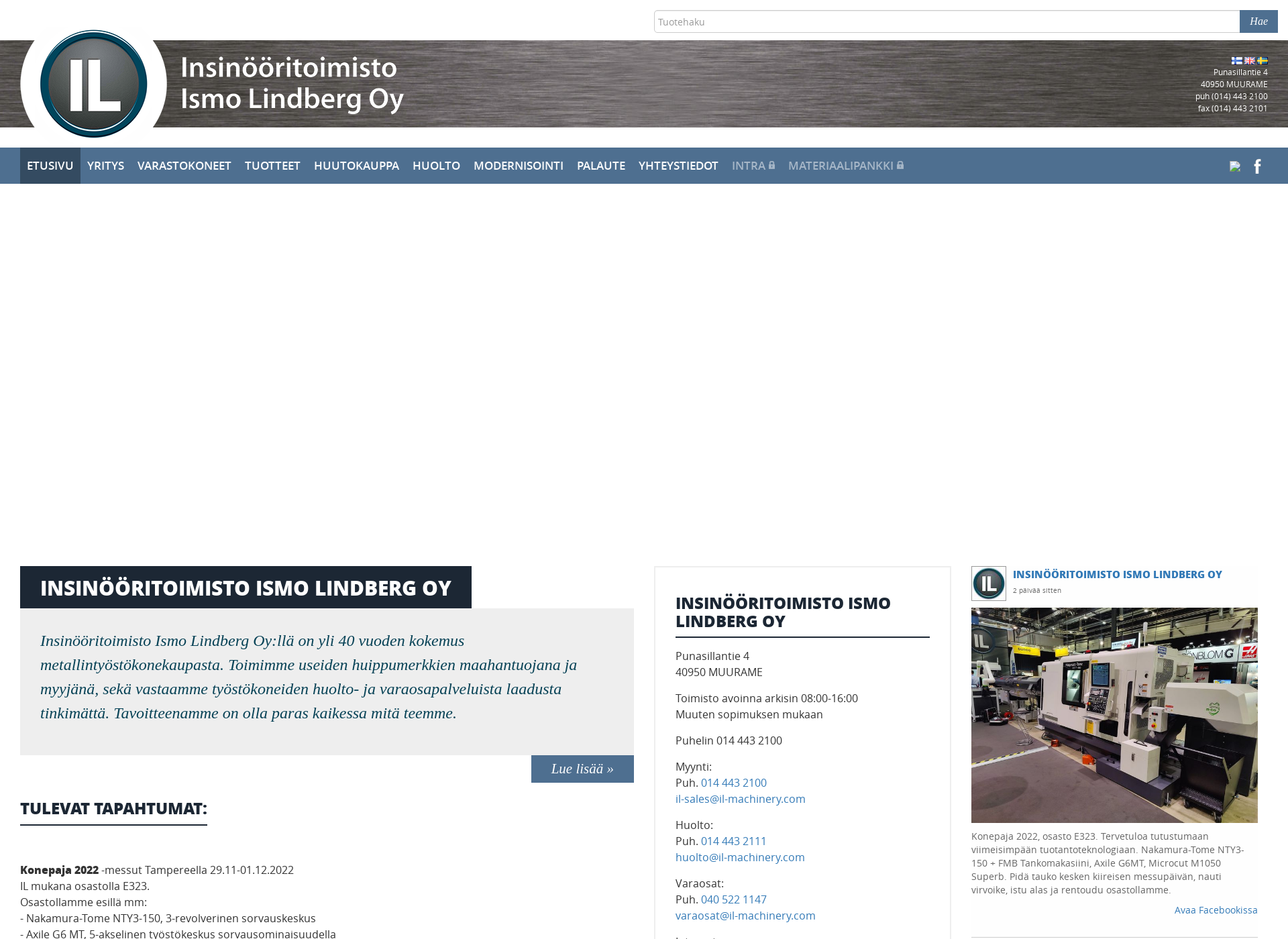 Skärmdump för metallintyostokoneet.fi